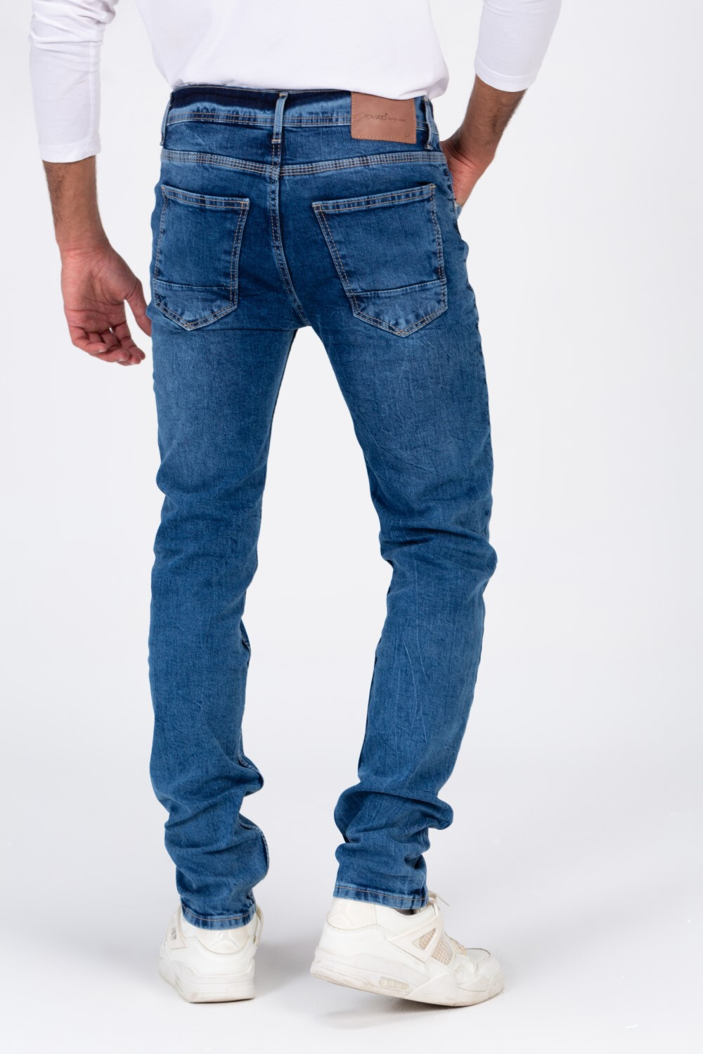 Men's Slim Fit Basic Five Pockets Used Details Jeans Pants Versatile & Easy To Mix & Match