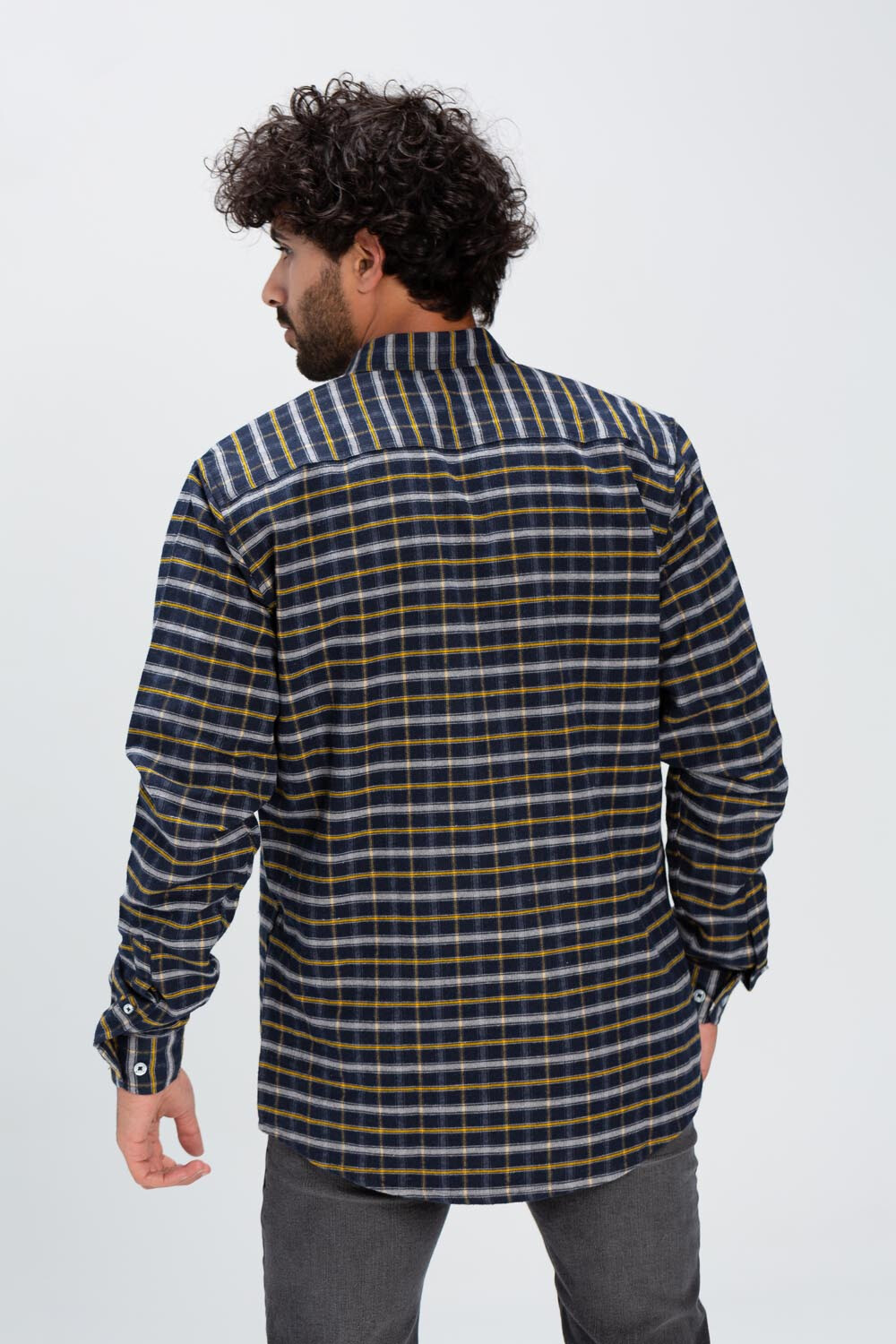 Men's Checked Style Regular Fit Comfort Wool Shirt