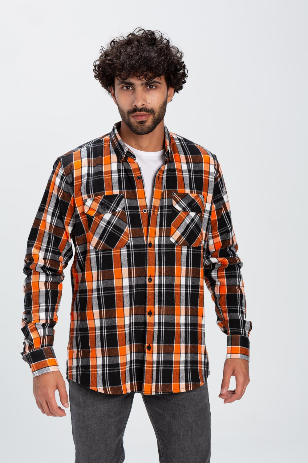 Men's Checked Style Regular Fit Made Of Soft Wool With Front Two Pockets Shirt