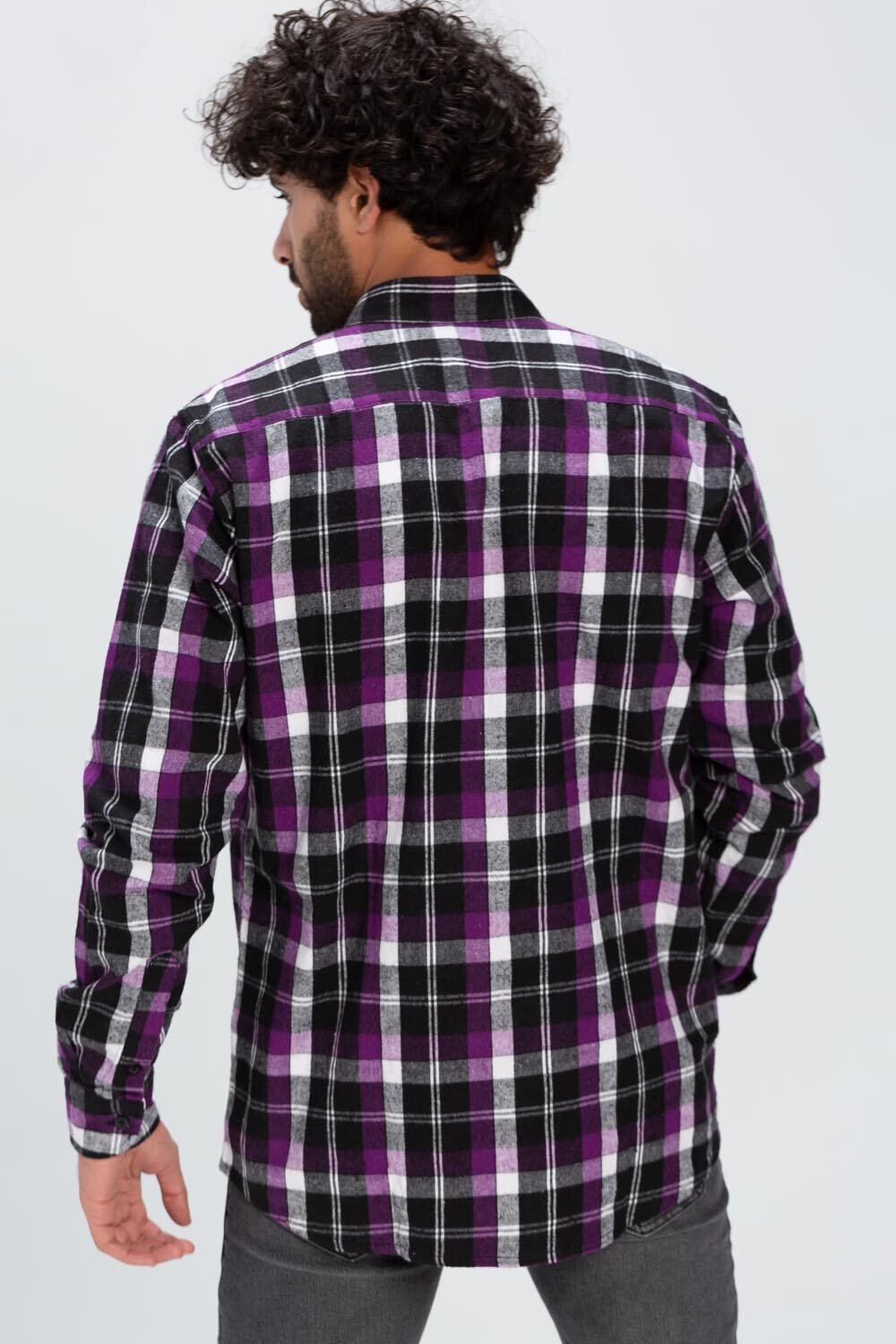Men's Checked Soft Wool Basic Style Shirt