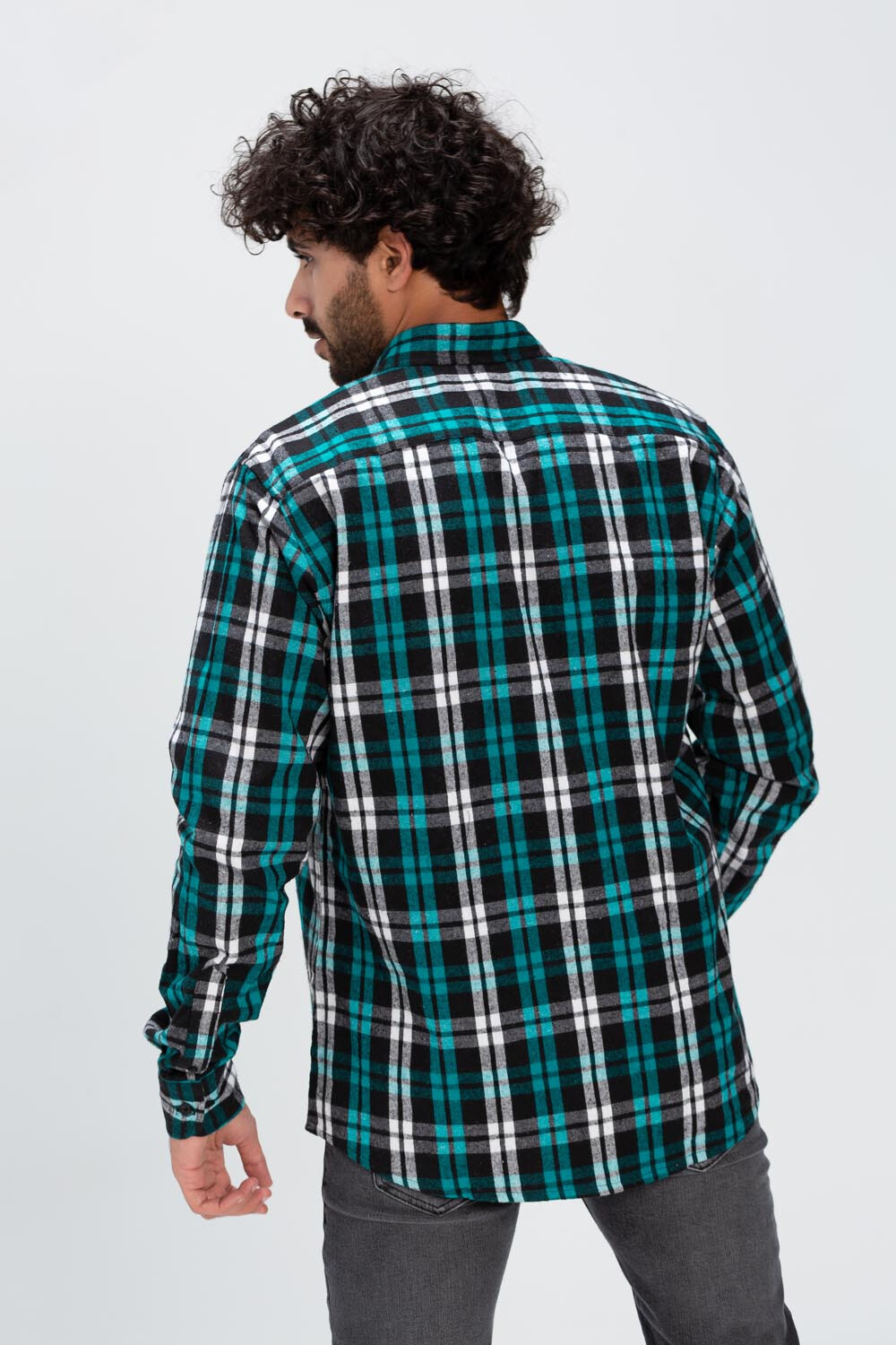 Men's Checked Regular Fit Padded Soft Wool With Two Front Pockets Shirt