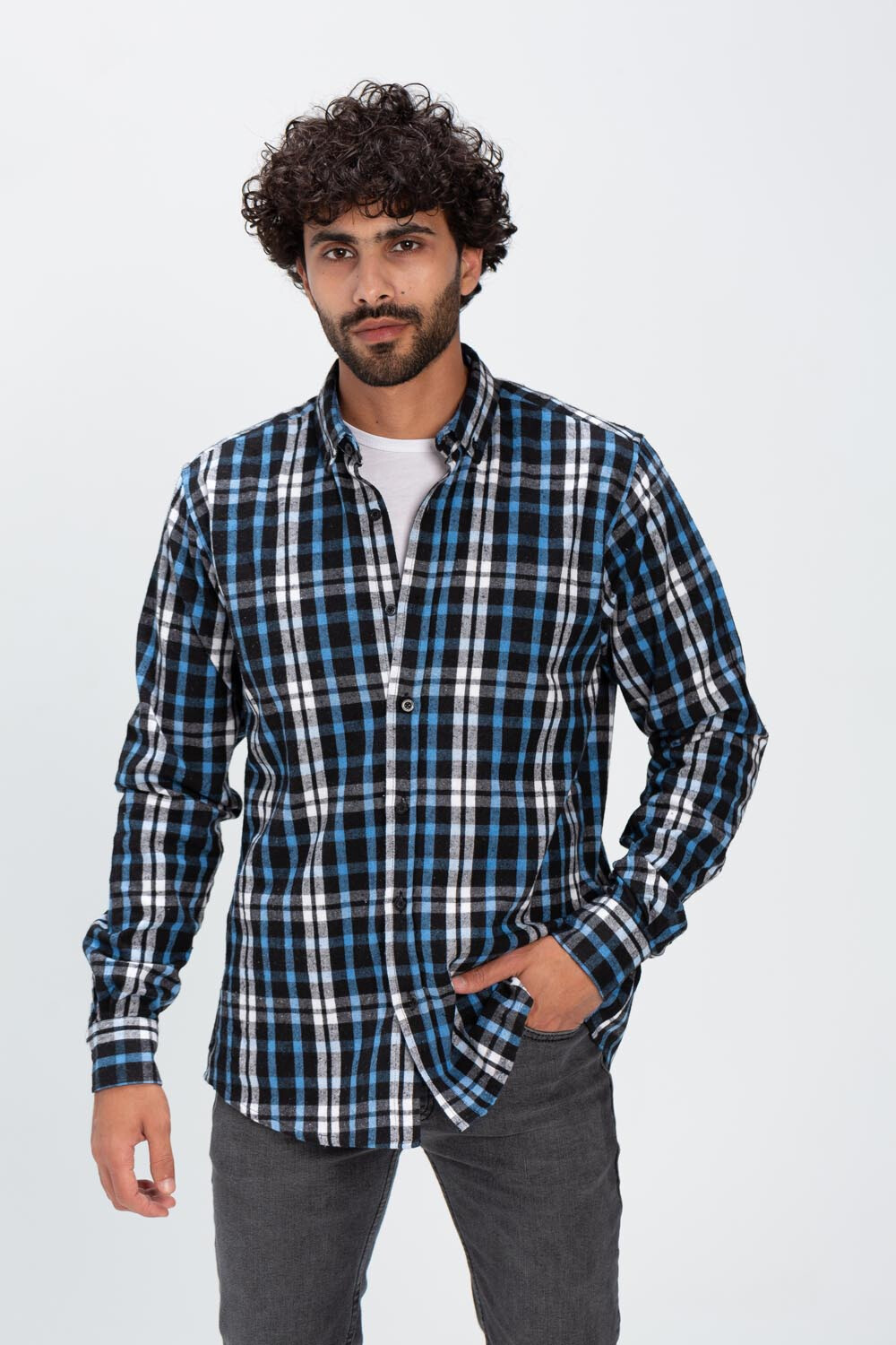 Men's Checked Basic Long Sleeves Regular Fit Made Of Soft Material Shirt