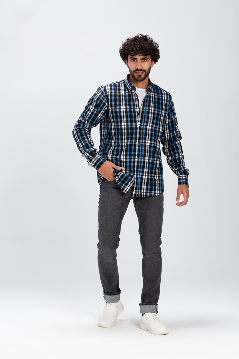 Men's Checked Basic Long Sleeves Regular Fit Made Of Soft Material Shirt