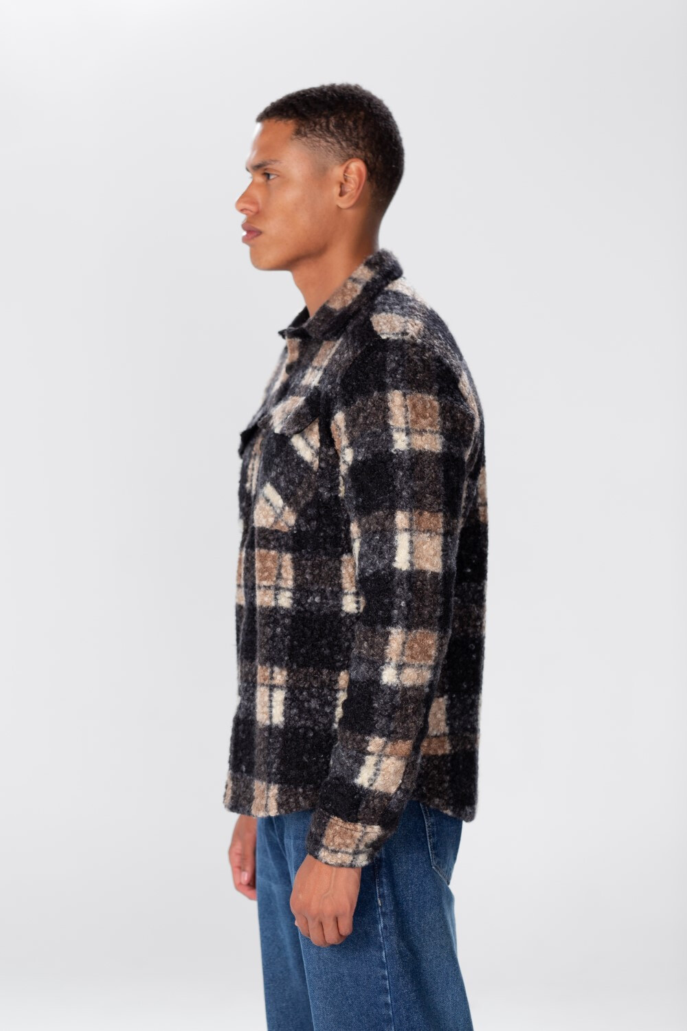 Men's Checked Shirt With Buttons And Front Pockets 1