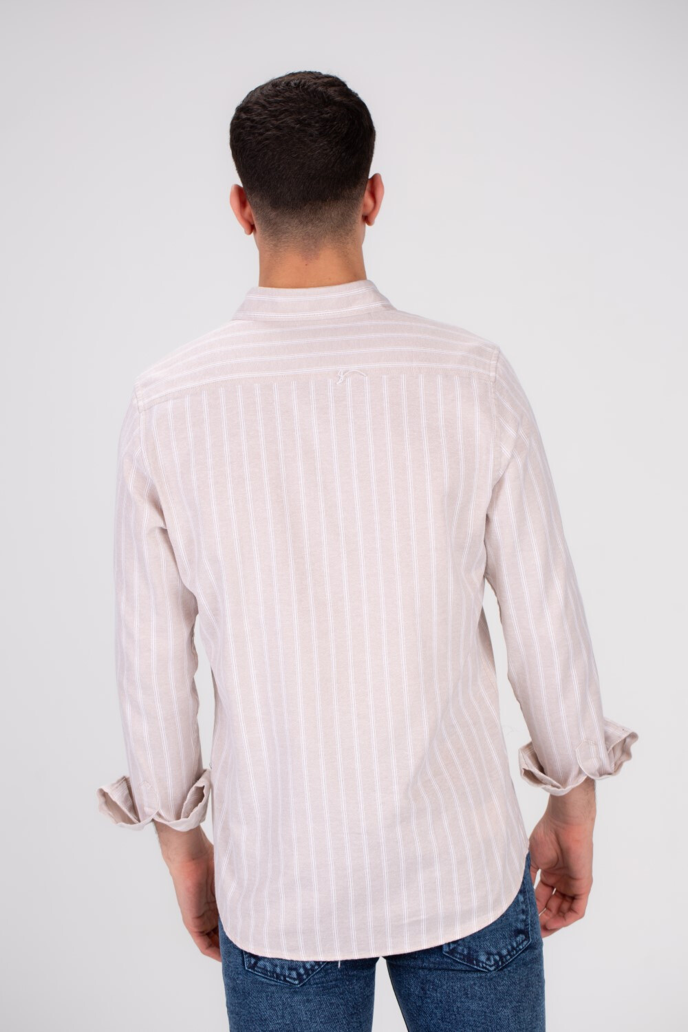 Men's Regular Fit Striped Details Long Sleeves Shirt Crafted From Soft Cotton For All Day Comfort
