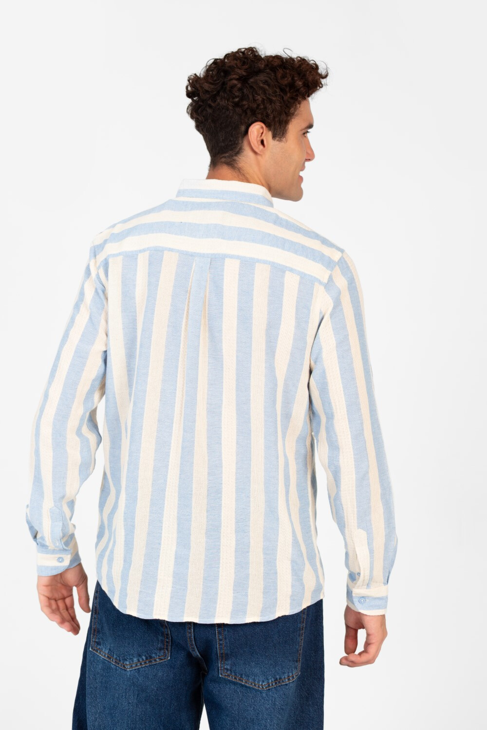 Men's Striped Regular Fit Long Sleeve Shirt