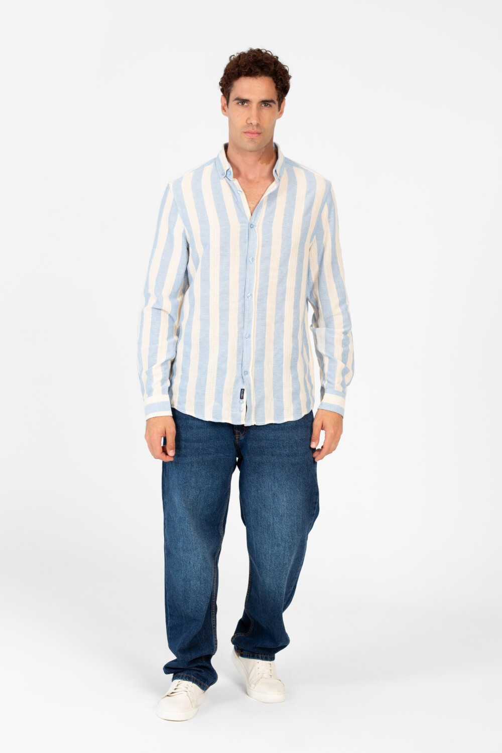 Men's Striped Regular Fit Long Sleeve Shirt