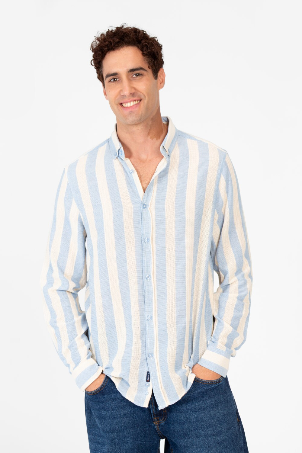 Men's Striped Regular Fit Long Sleeve Shirt