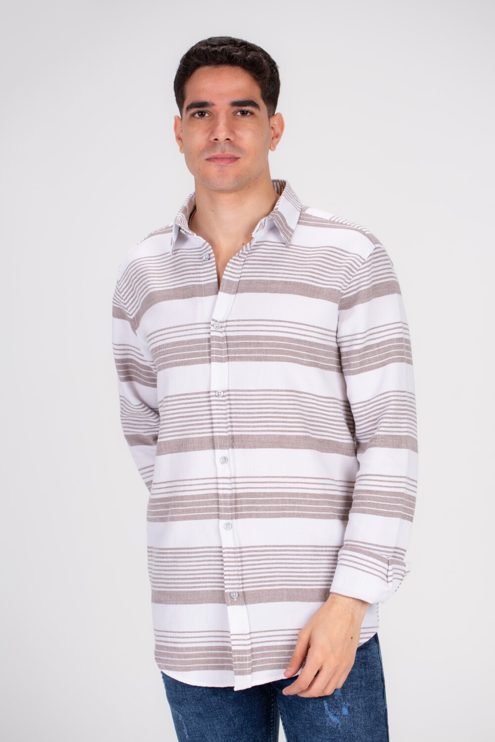 Men's Checked Soft Material Unique Style Shirt Perfect For Chilly Days Or Casual Outings