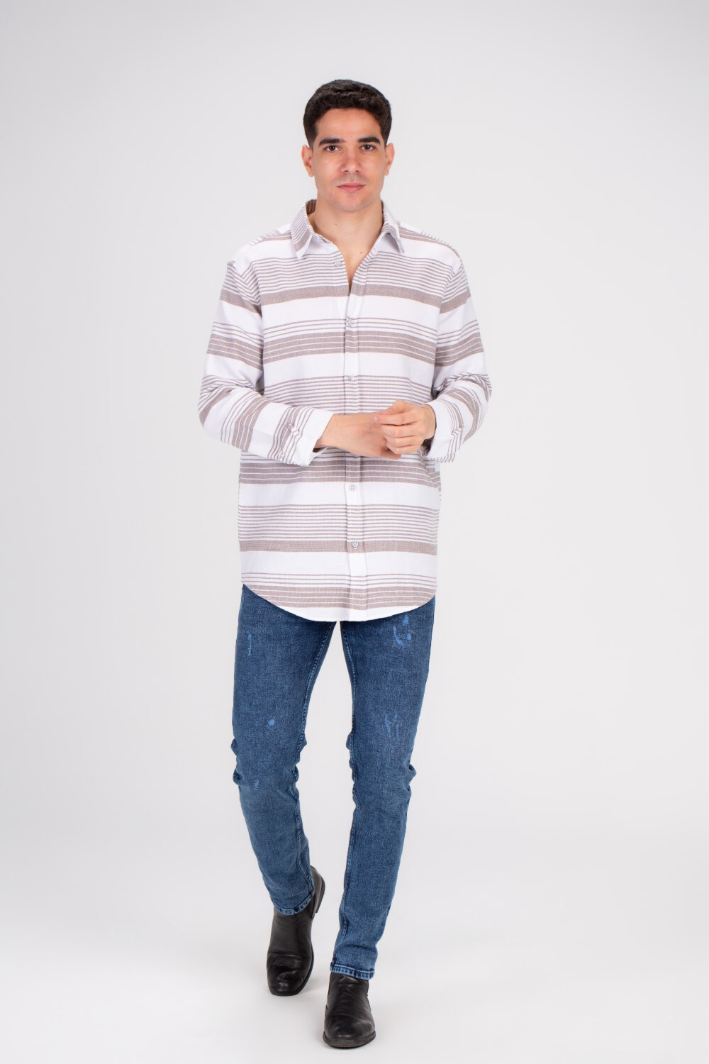 Men's Checked Soft Material Unique Style Shirt Perfect For Chilly Days Or Casual Outings