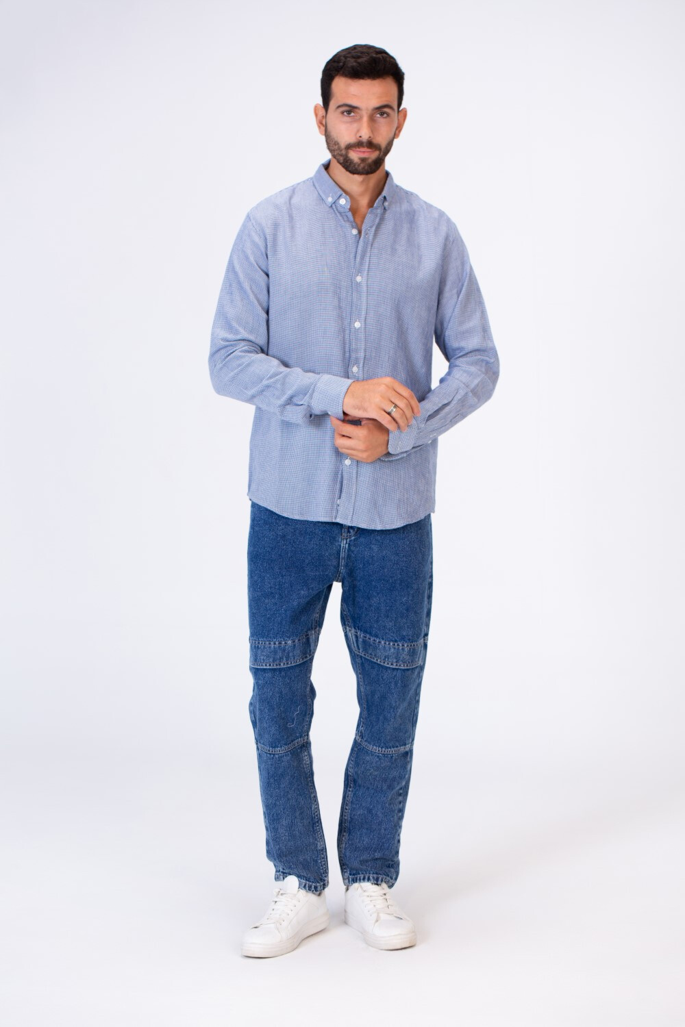 Men's Basic Plain Slim Fit Long Sleeve Shirt