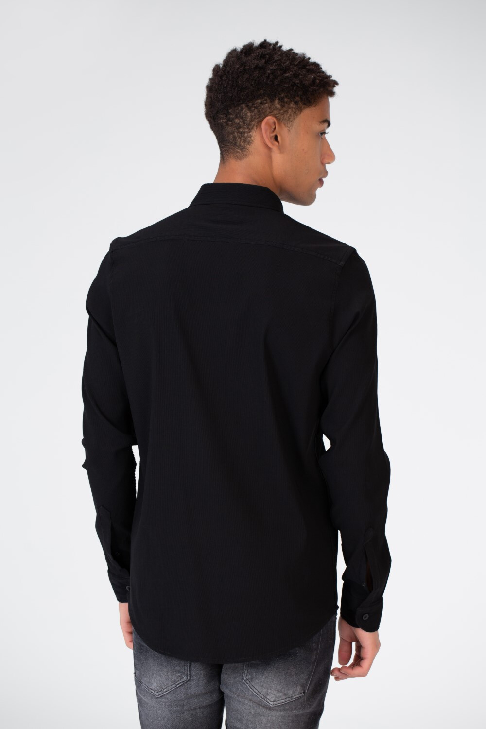 Men's Slim Fit Basic Plain Button Front Shirt