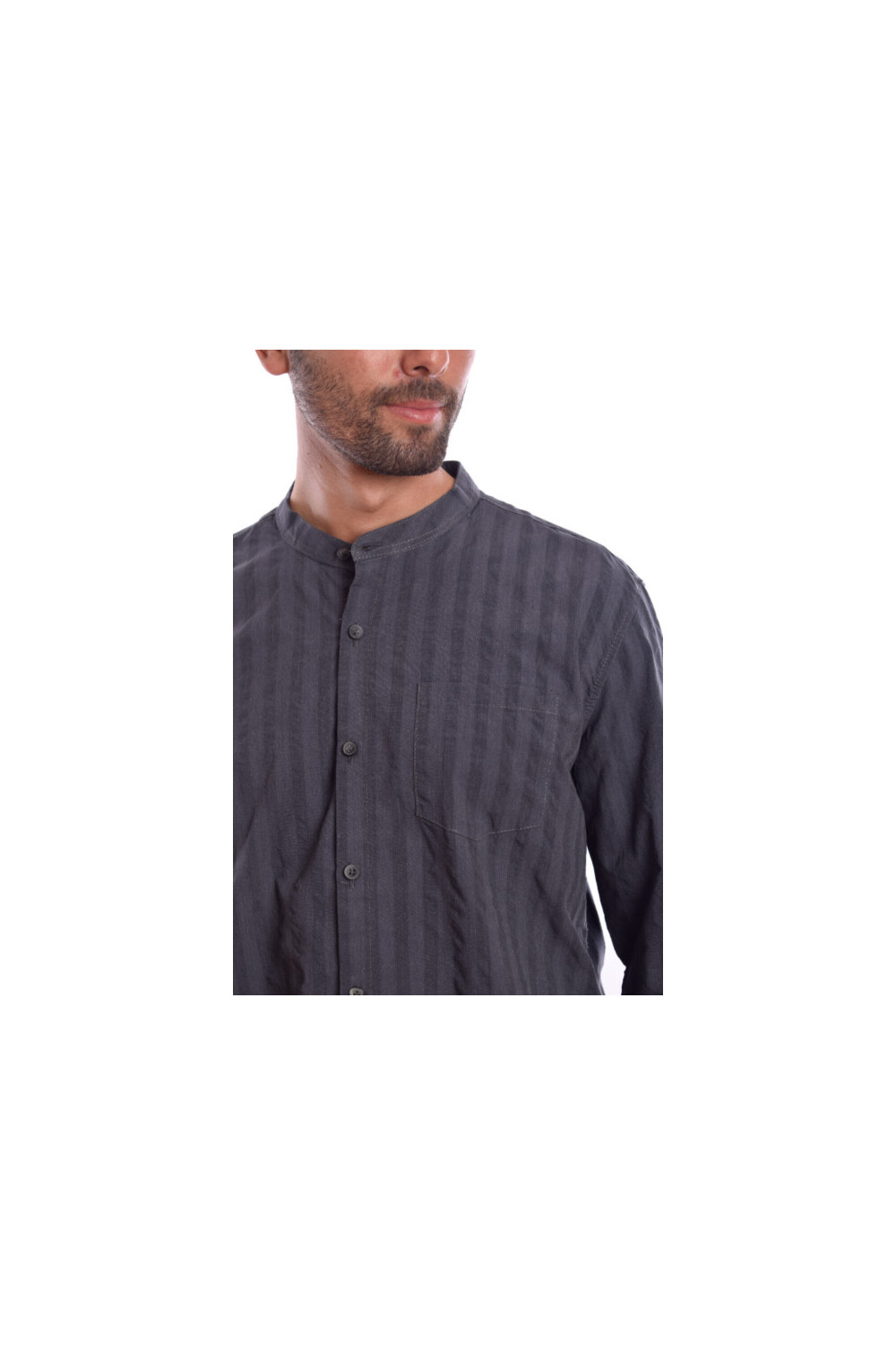 Men's Regular Fit Made Of Soft Cotton Long Sleeves Half Neck Shirt