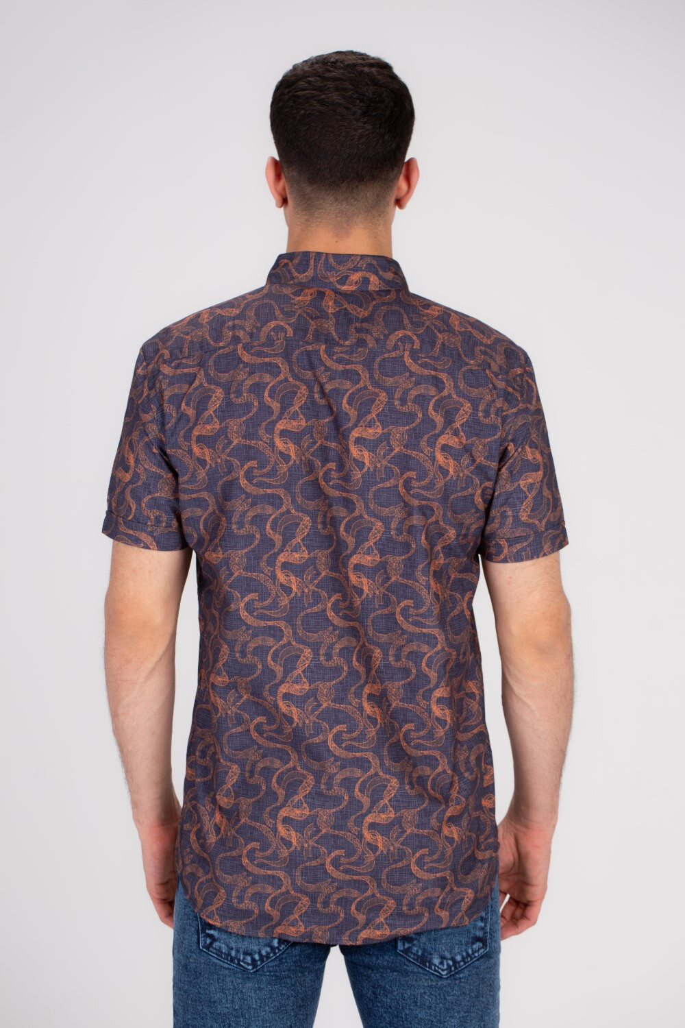 Men's Short Sleeve Casual Cotton Regular Fit Shirt With Printed Original Jakar Pattern Soft & Comfortable Fabric
