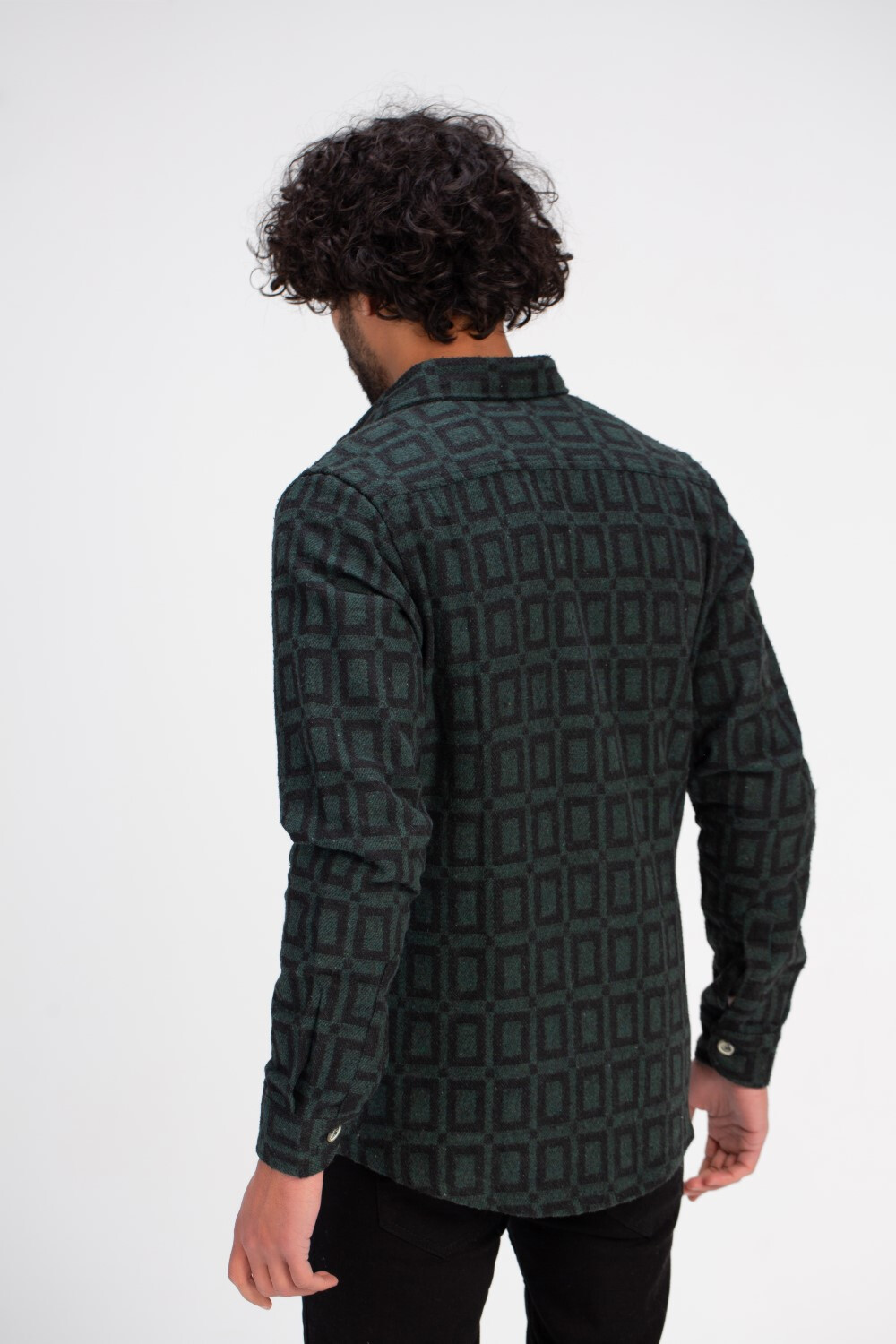 Men's Checked Style Regular Fit With Front Left Pocket Soft Wool Shirt