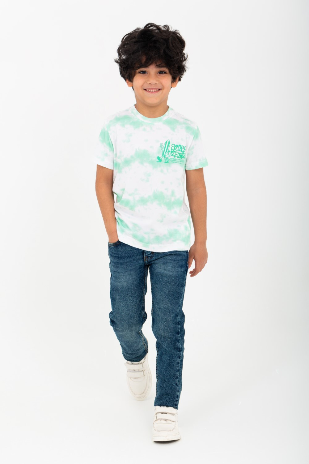Boy's Printed T-shirt With Round-Neck And Short Sleeves