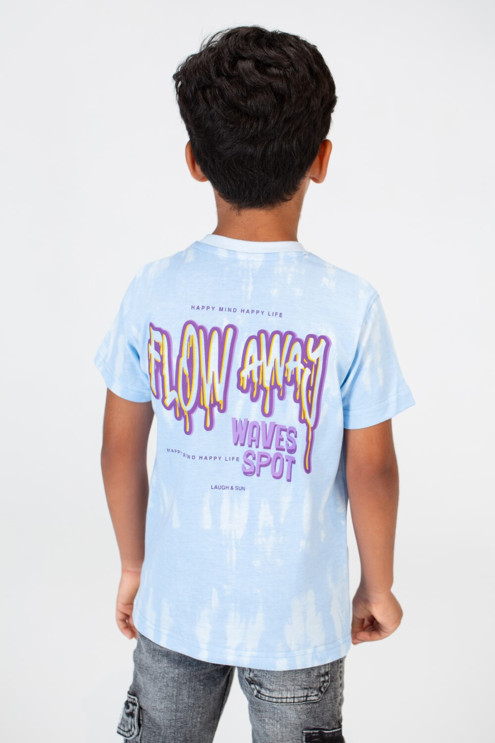 Boys Round Neck T-shirt Printed With Cheerful Colors And Practical Material
