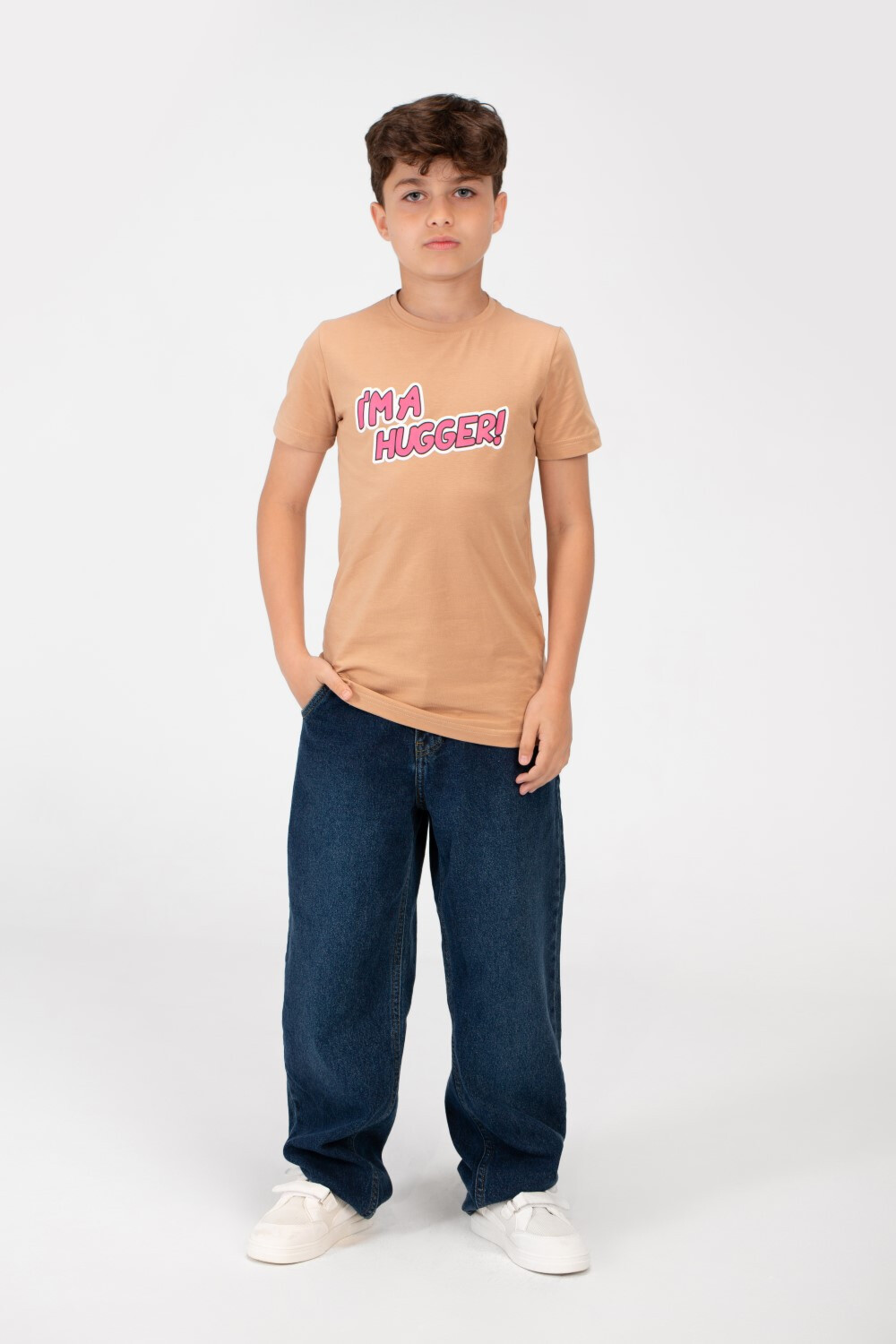Boys Round T-shirt printed with High Quality Single Lycra Material