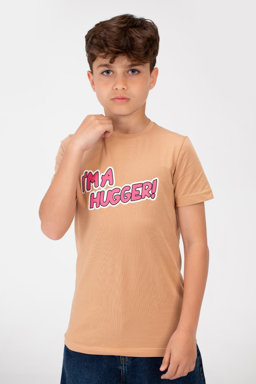 Boys Round T-shirt printed with High Quality Single Lycra Material