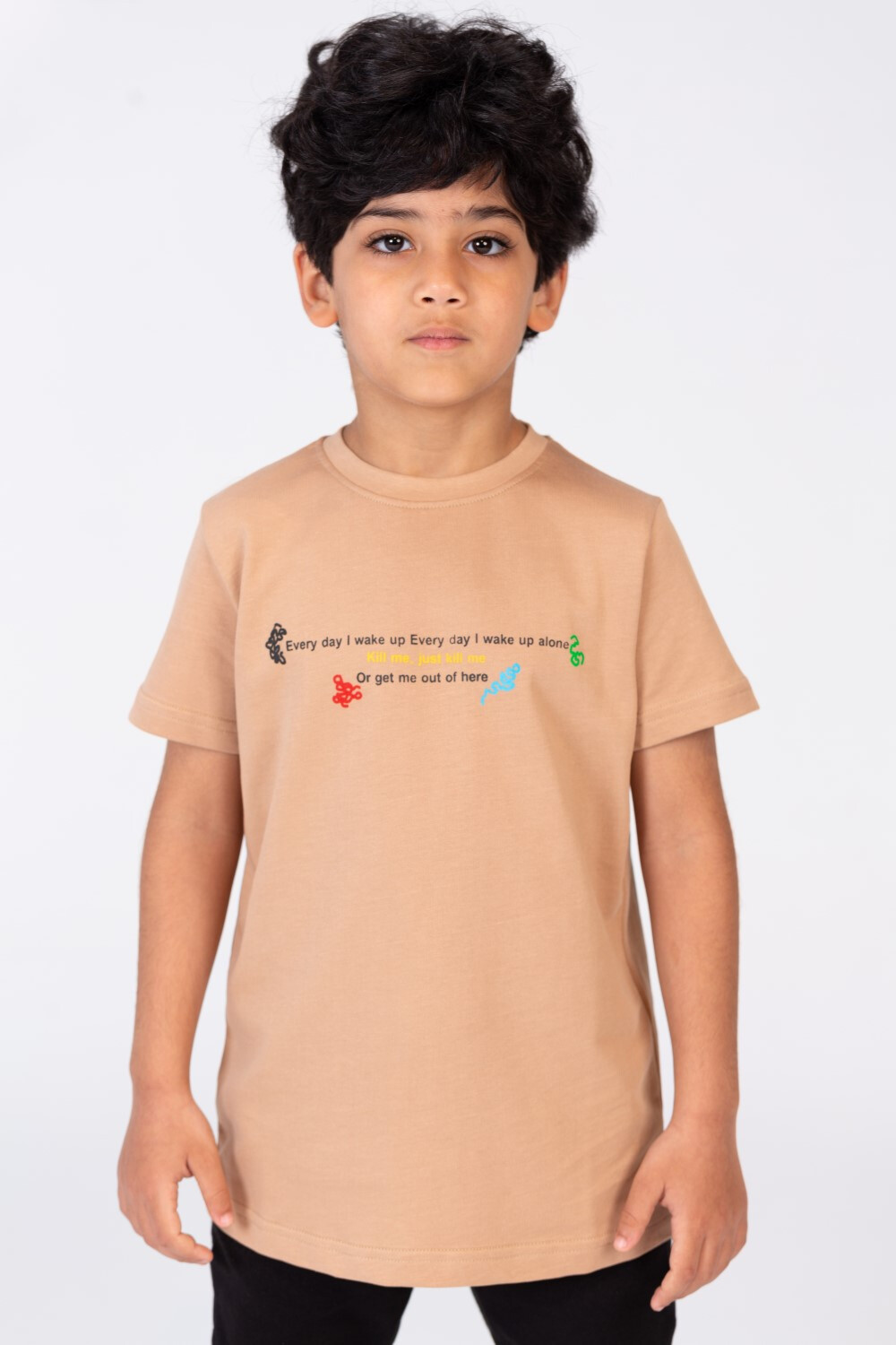 Boys Regular Fit Half Sleeve T-shirt With Round Neck And Practical Material