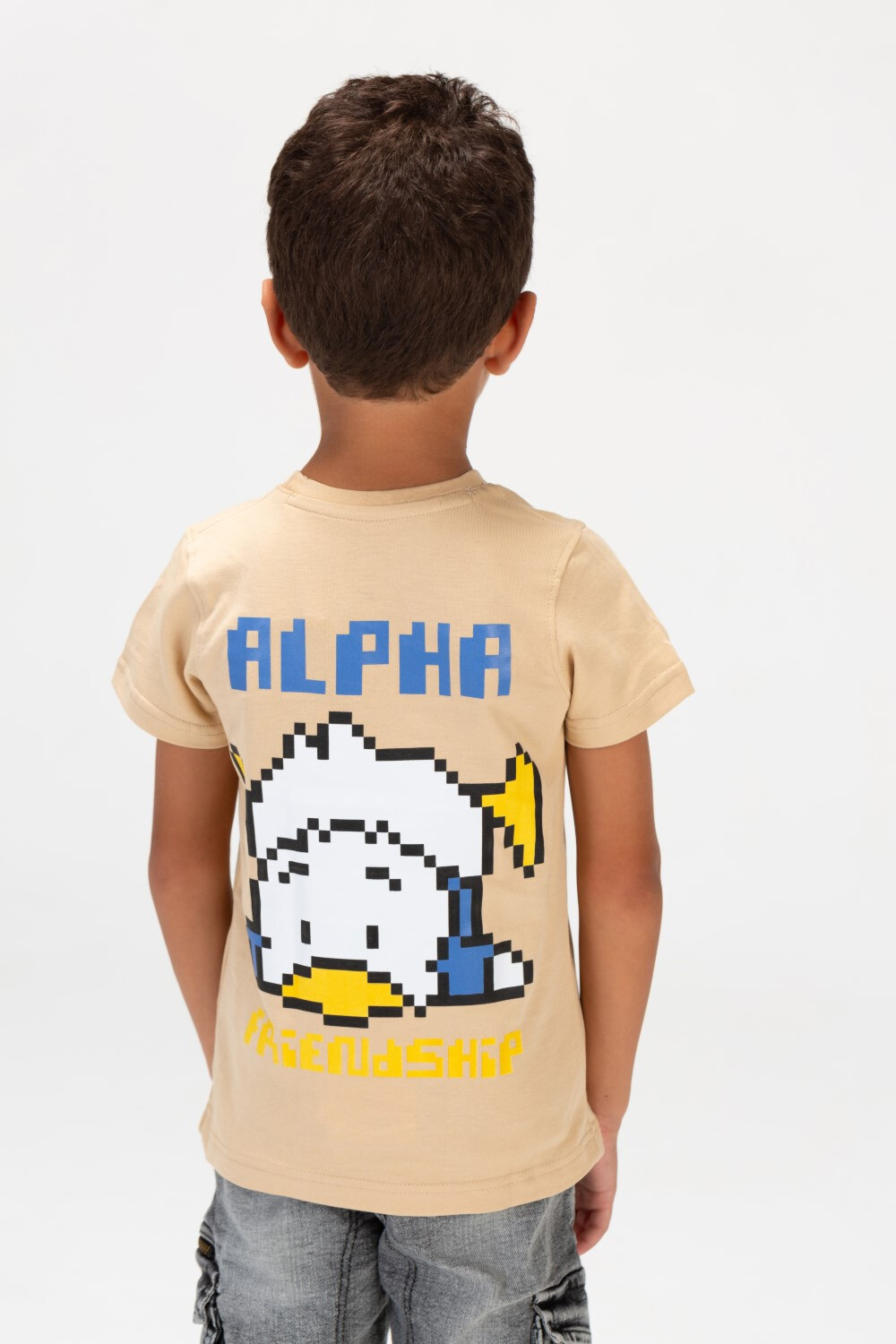 Boys Half Sleeve Round Printed T-shirt In Summer Melton Material