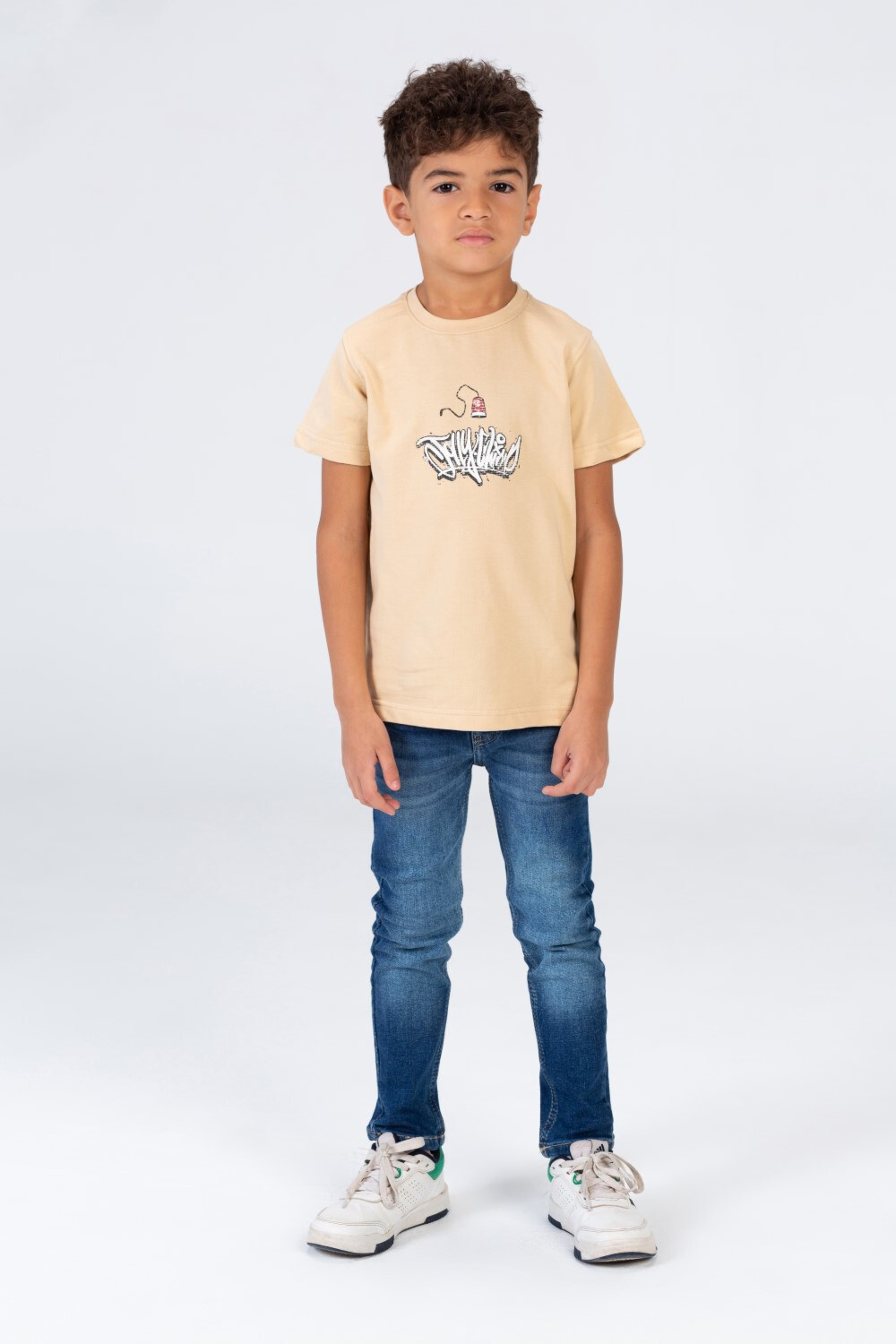 Boys Printed Short Sleeves T-shirt In Summer Melton Material