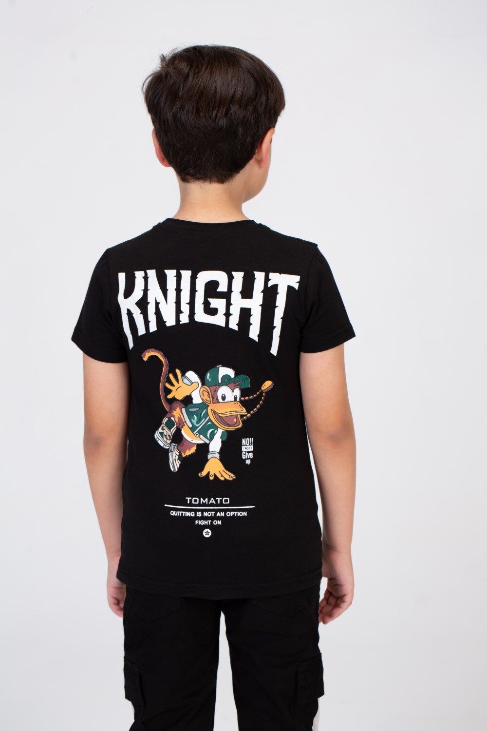 Boys T-shirt With A Round Neck And Tomato Pprint On The Front And Back