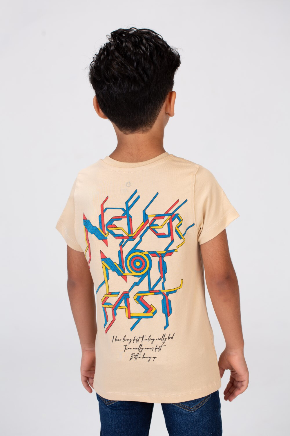 Boys T-shirt With Short Sleeves And A Fast Print On The Front And Back