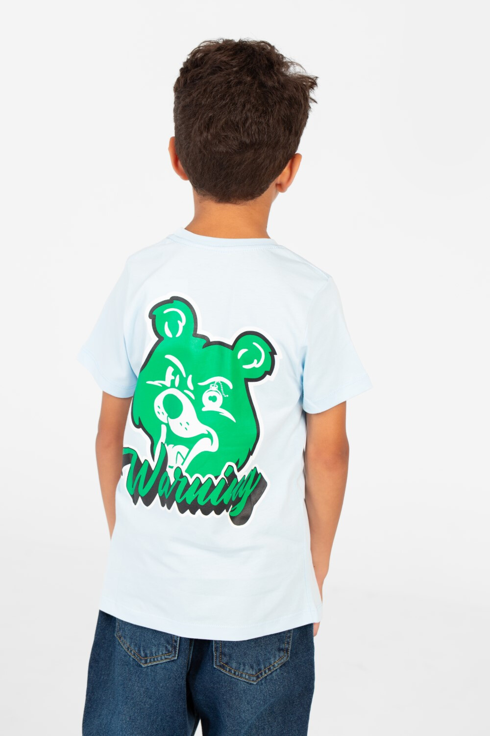 Boy's Graphic Print Crew Neck Half Sleeve T-Shirt-1