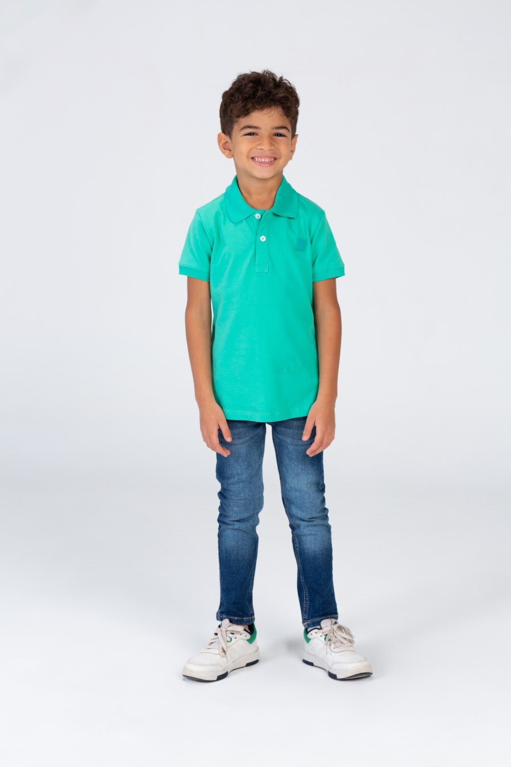 Boys Plain Polo T-shirt With Short Sleeves And Tomato Badge On The Front