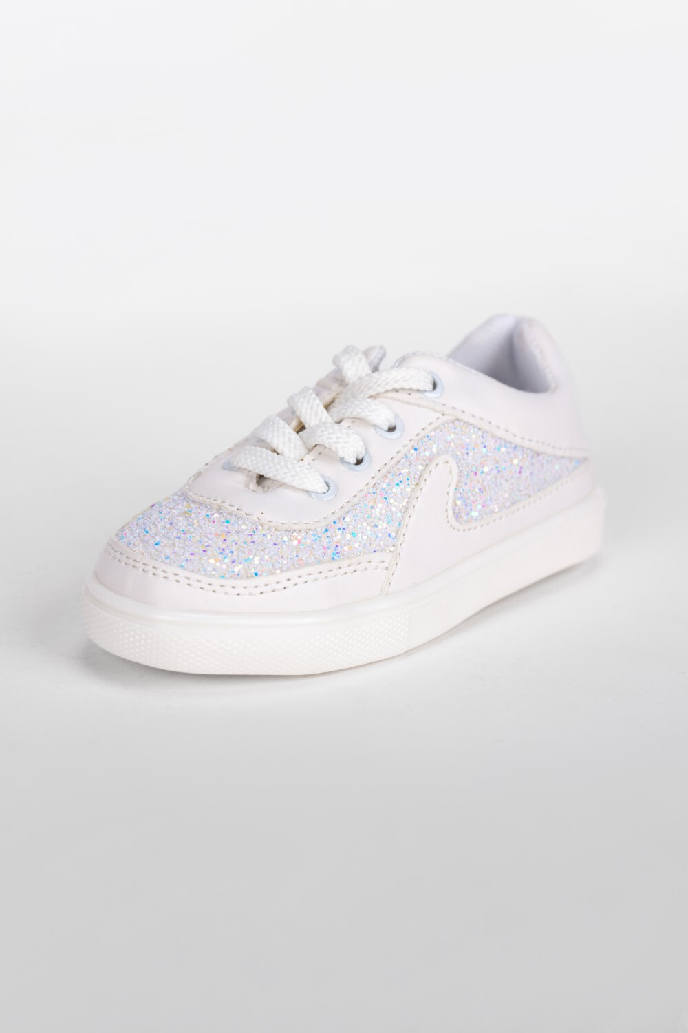 Girl's Flat Sole Faux Leather Sequins Multi Color Sneaker