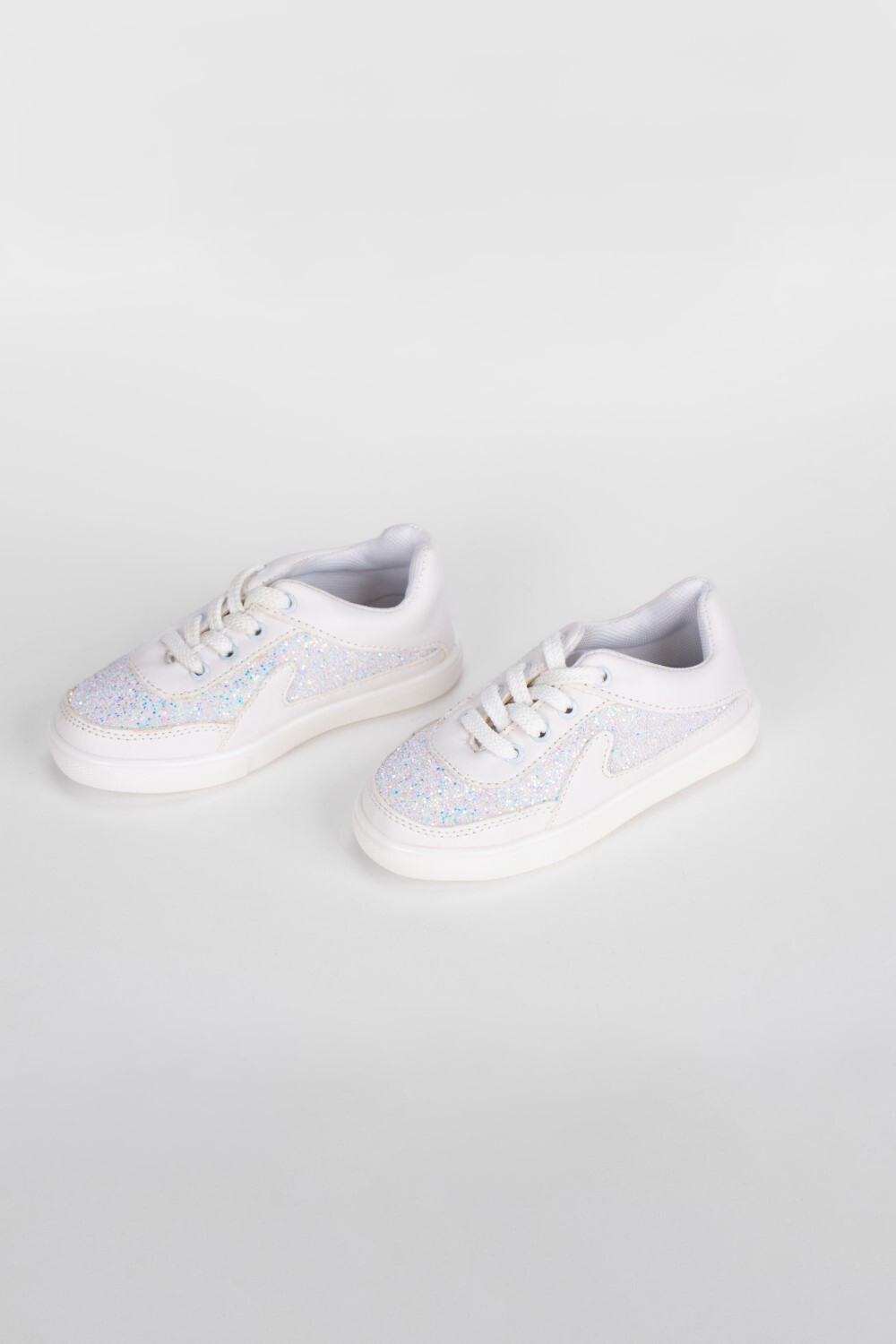 Girl's Flat Sole Faux Leather Sequins Multi Color Sneaker