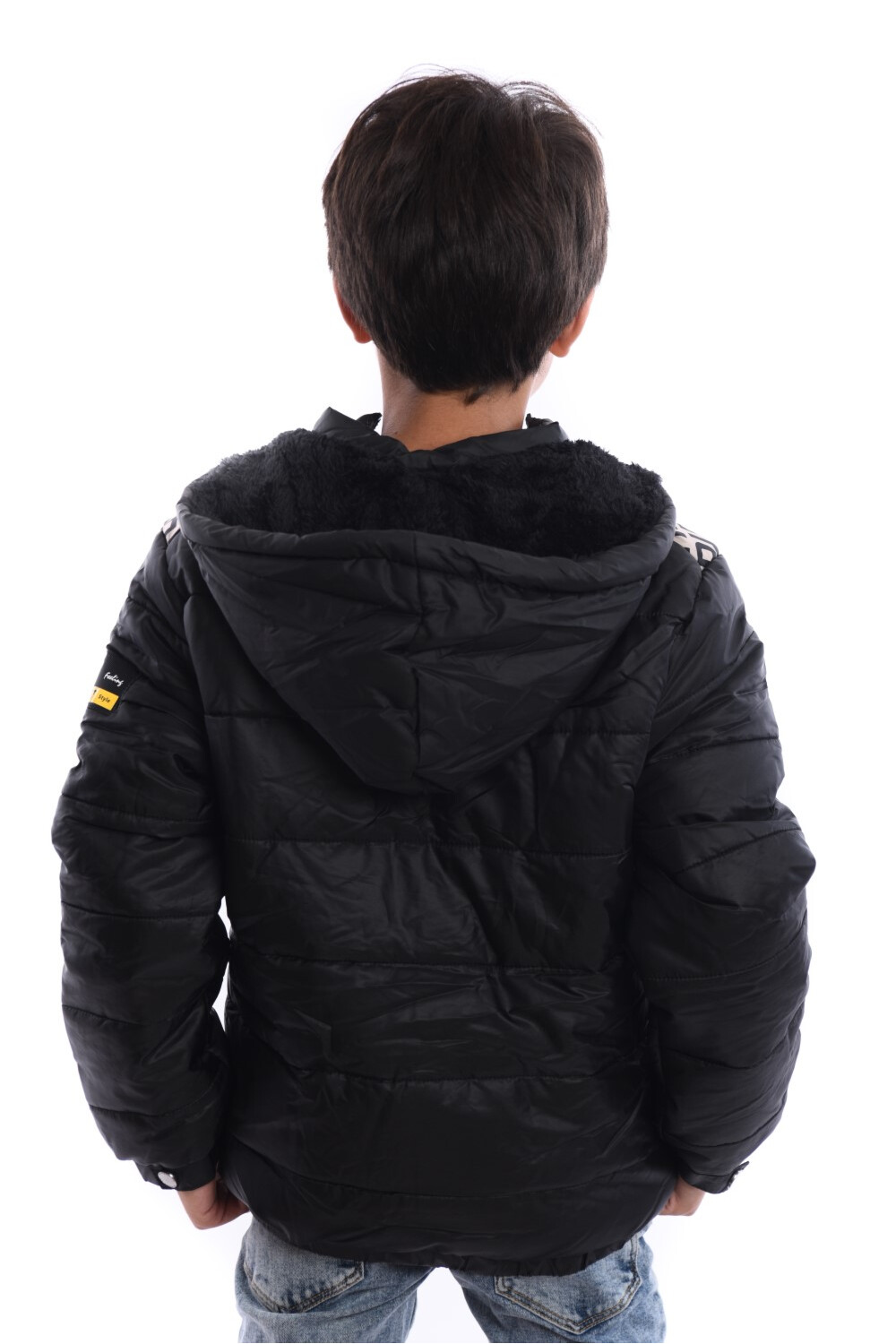 Boy's Full Zipper Casual Padded Waterproof Jacket With Side Pocket