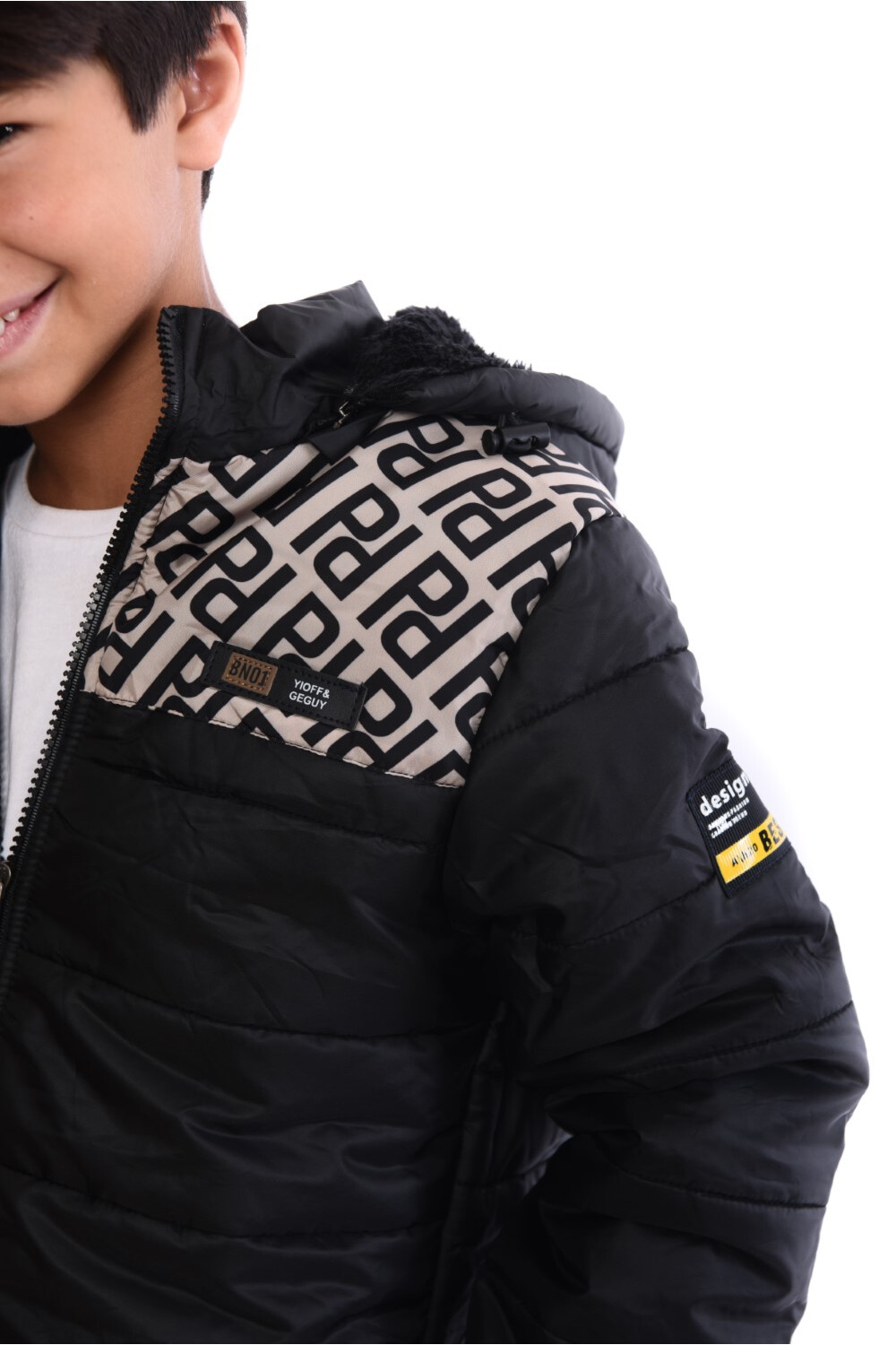 Boy's Full Zipper Casual Padded Waterproof Jacket With Side Pocket
