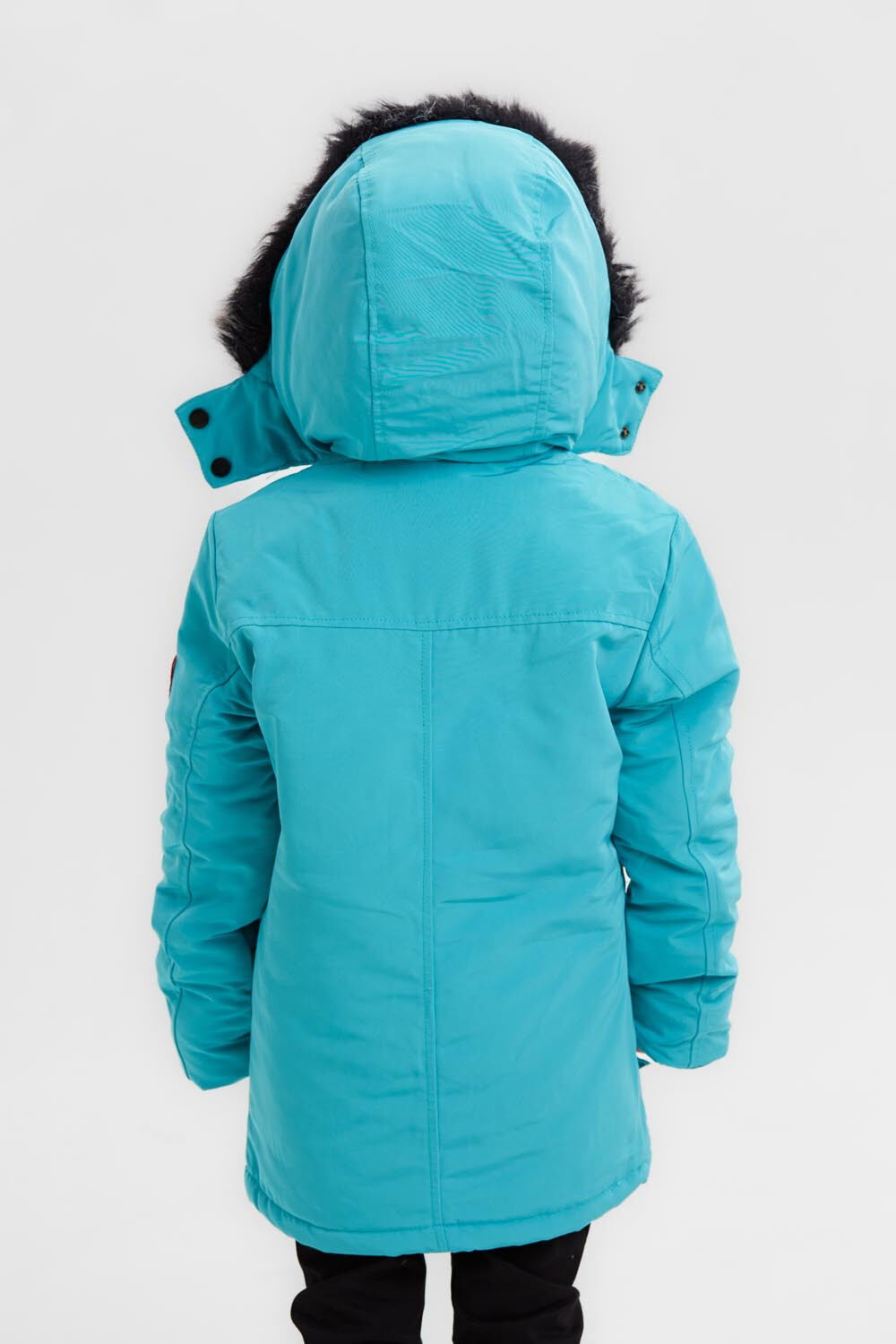 Boy's Casual Long Style With Front Pockets Full Zipper Fur Hooded Waterproof Jacket