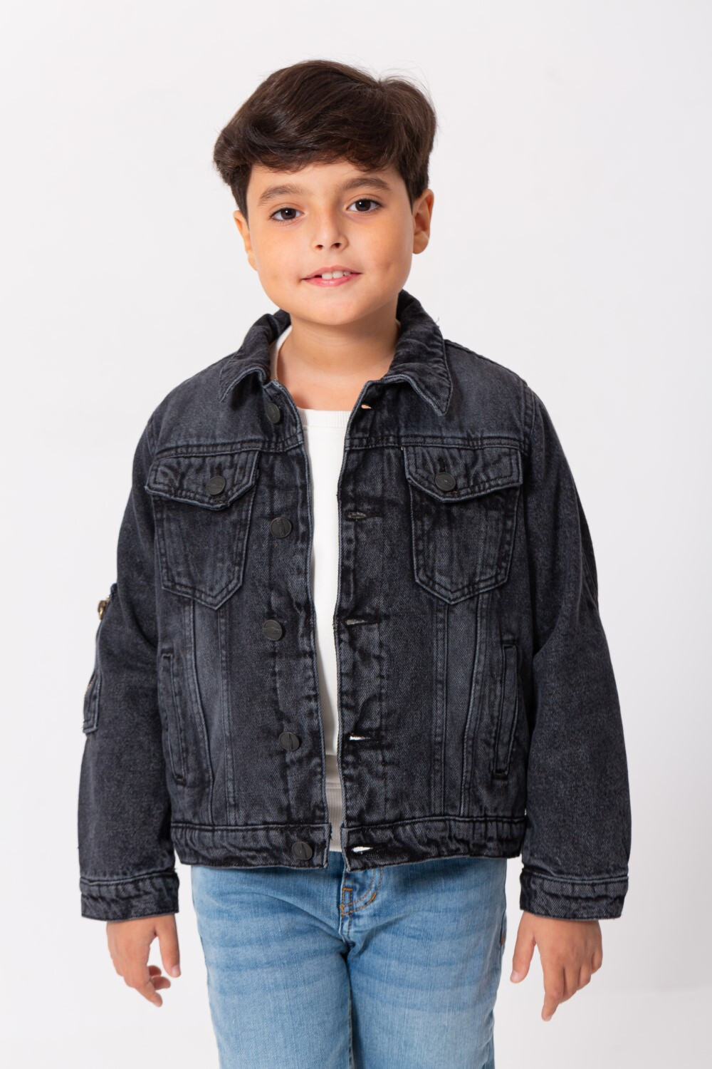 Boy's Casual Denim Slim Fit Jackets With Inside Fur