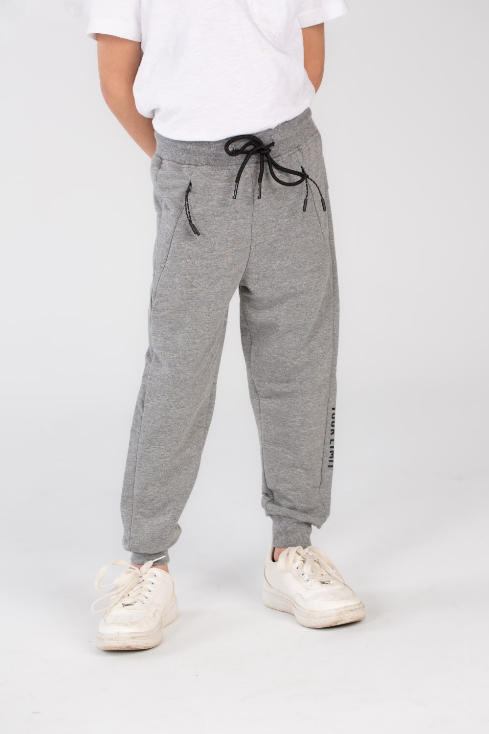 Boy's Side Printed Slim Fit Elasticated Waist Sports Sweatpants