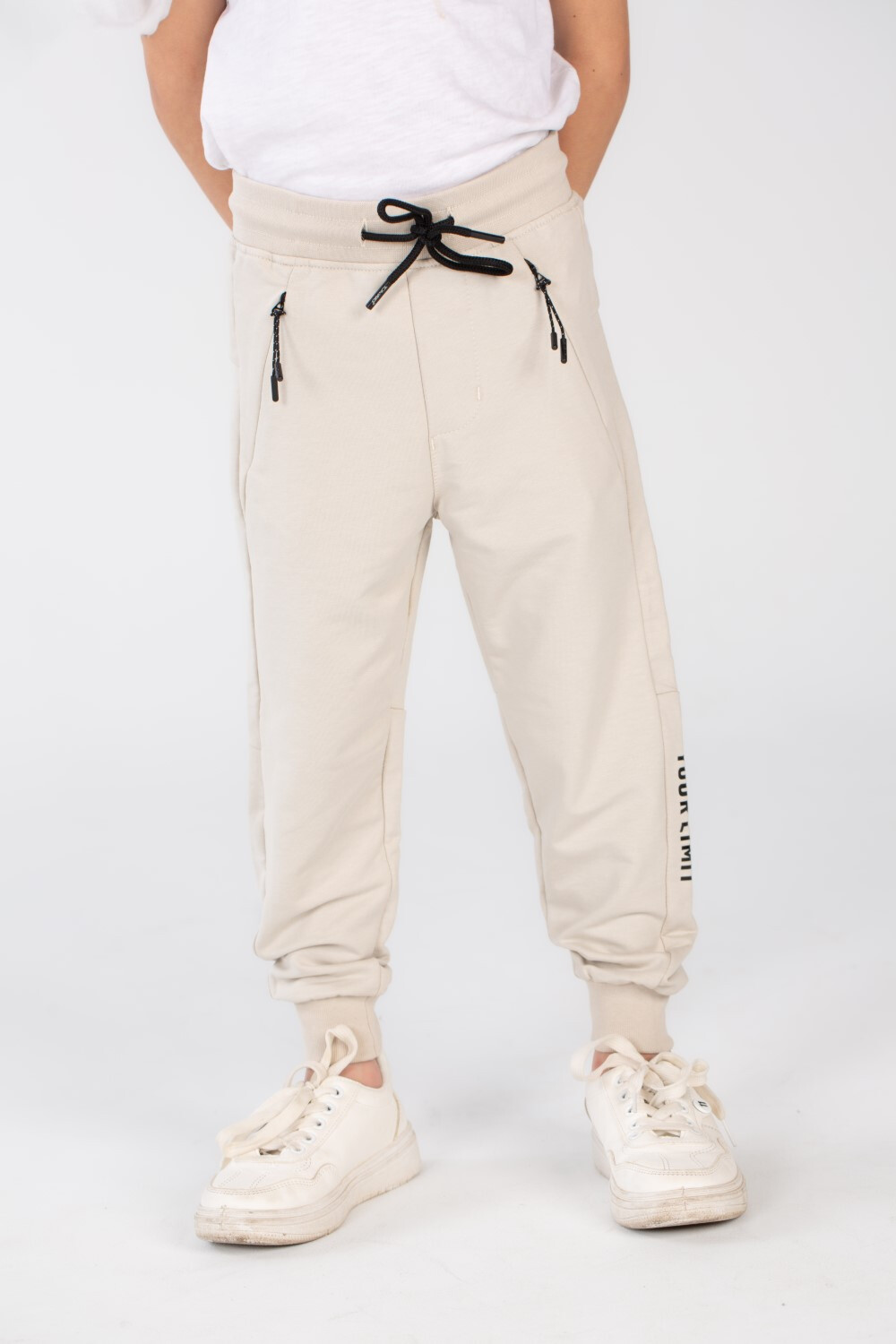 Boy's Side Printed Slim Fit Elasticated Waist Sports Sweatpants