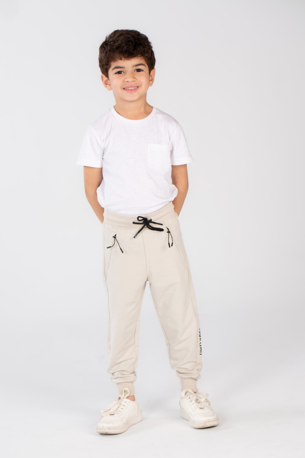 Boy's Side Printed Slim Fit Elasticated Waist Sports Sweatpants