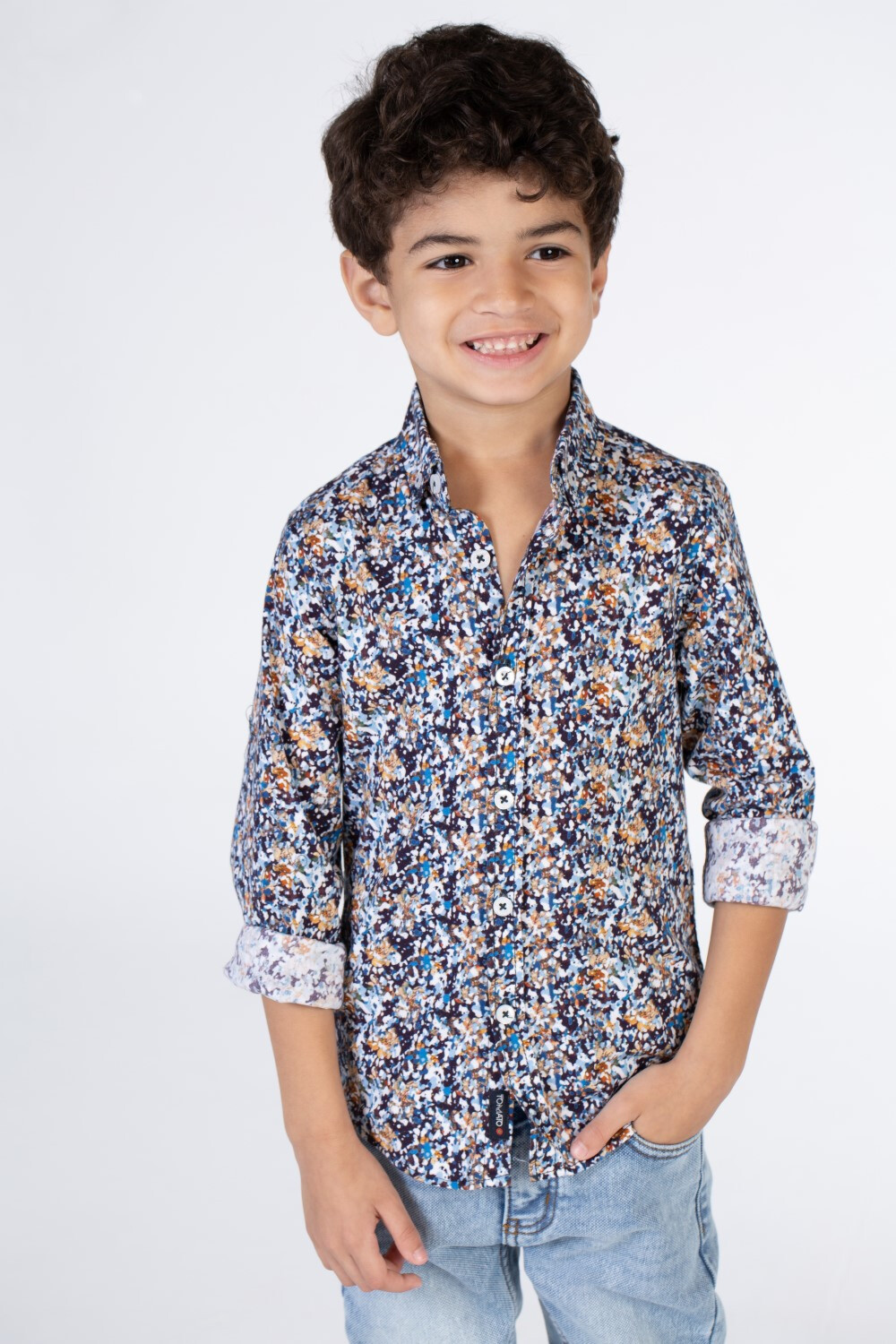 Boys Regular Fit Jakar Shirt With Long Sleeves And Collar
