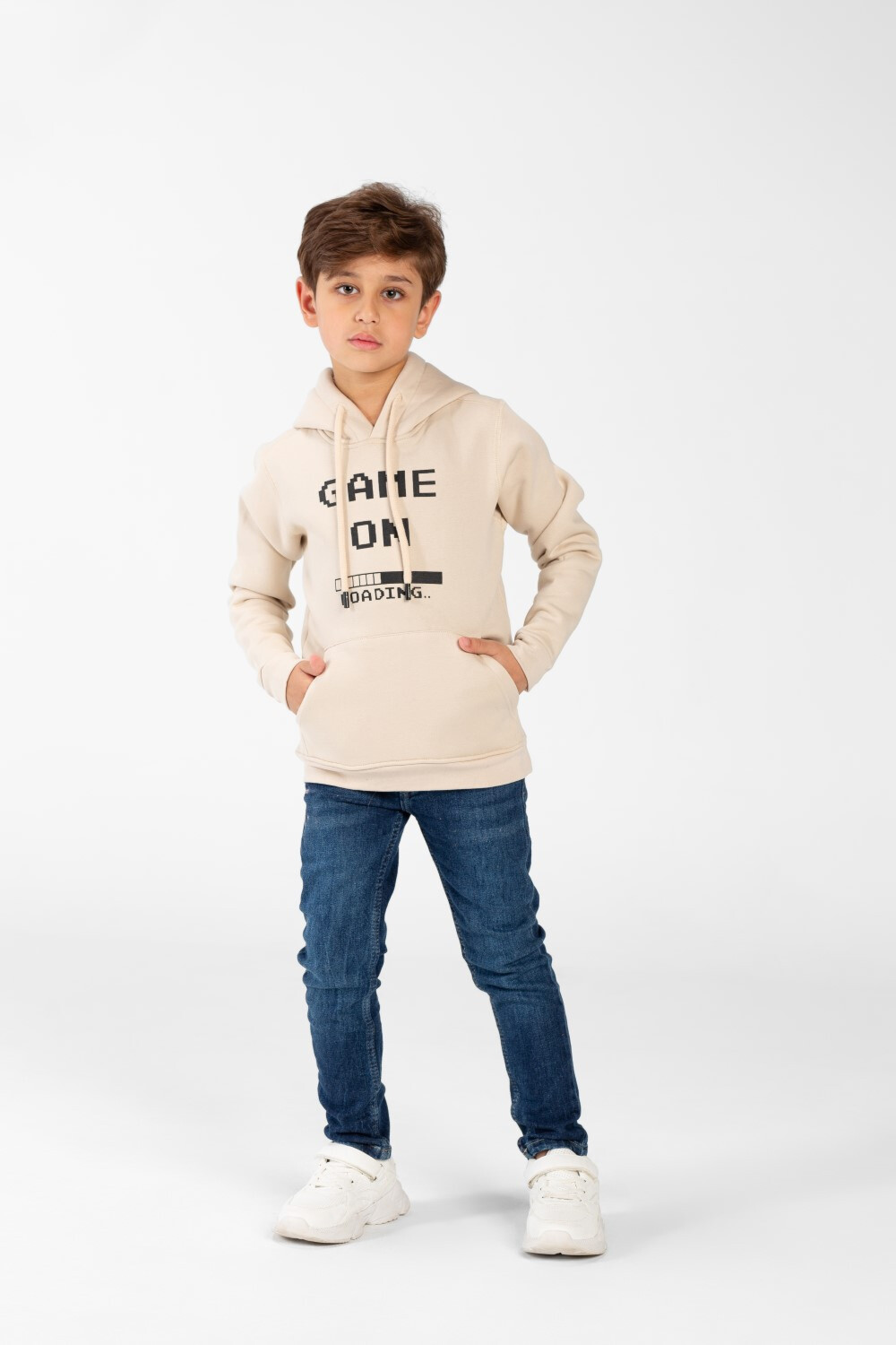 Boy's Hoodie Sweatshirt With Front Print And Kangaroo Pocket 1
