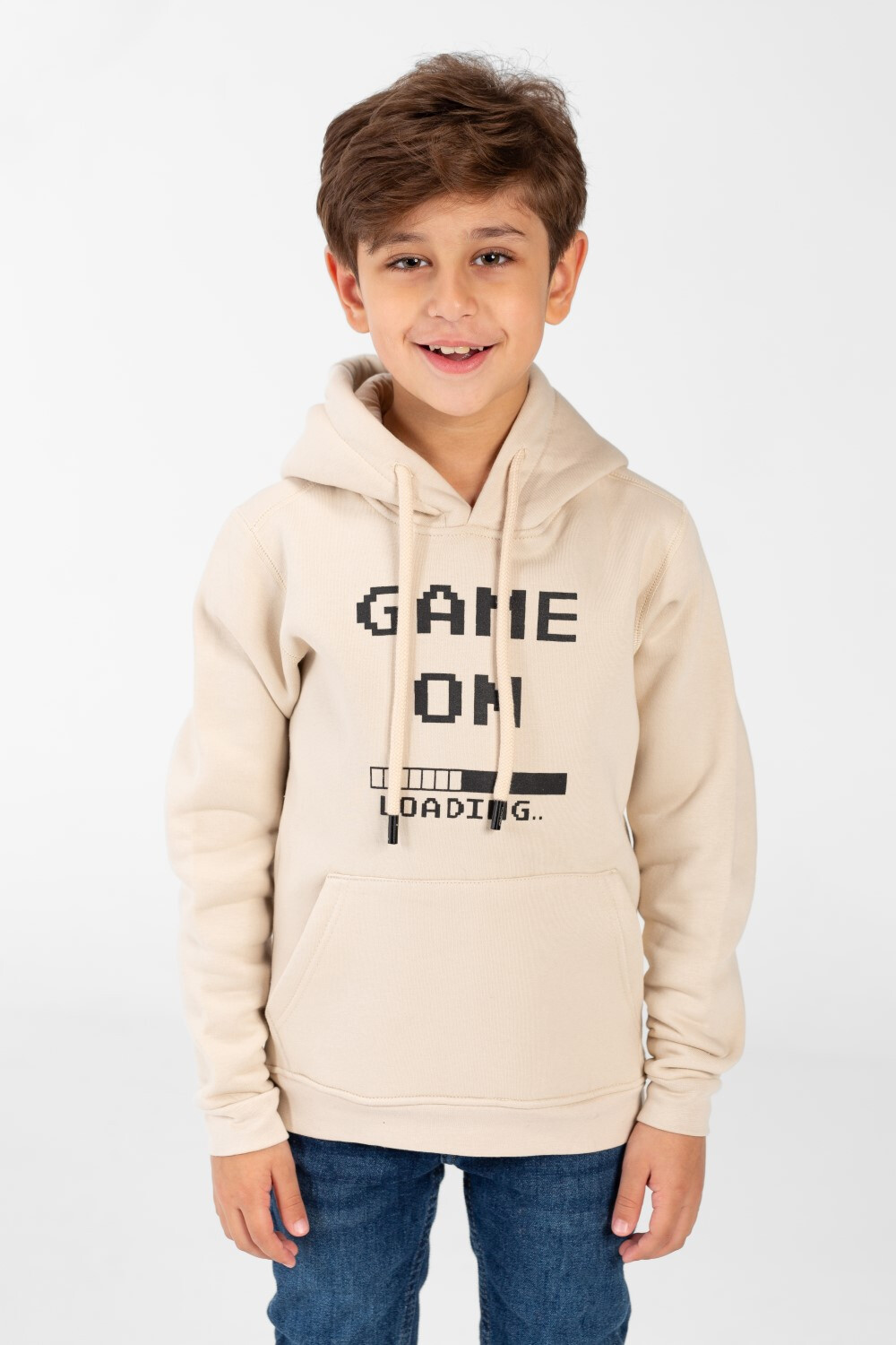 Boy's Hoodie Sweatshirt With Front Print And Kangaroo Pocket 1