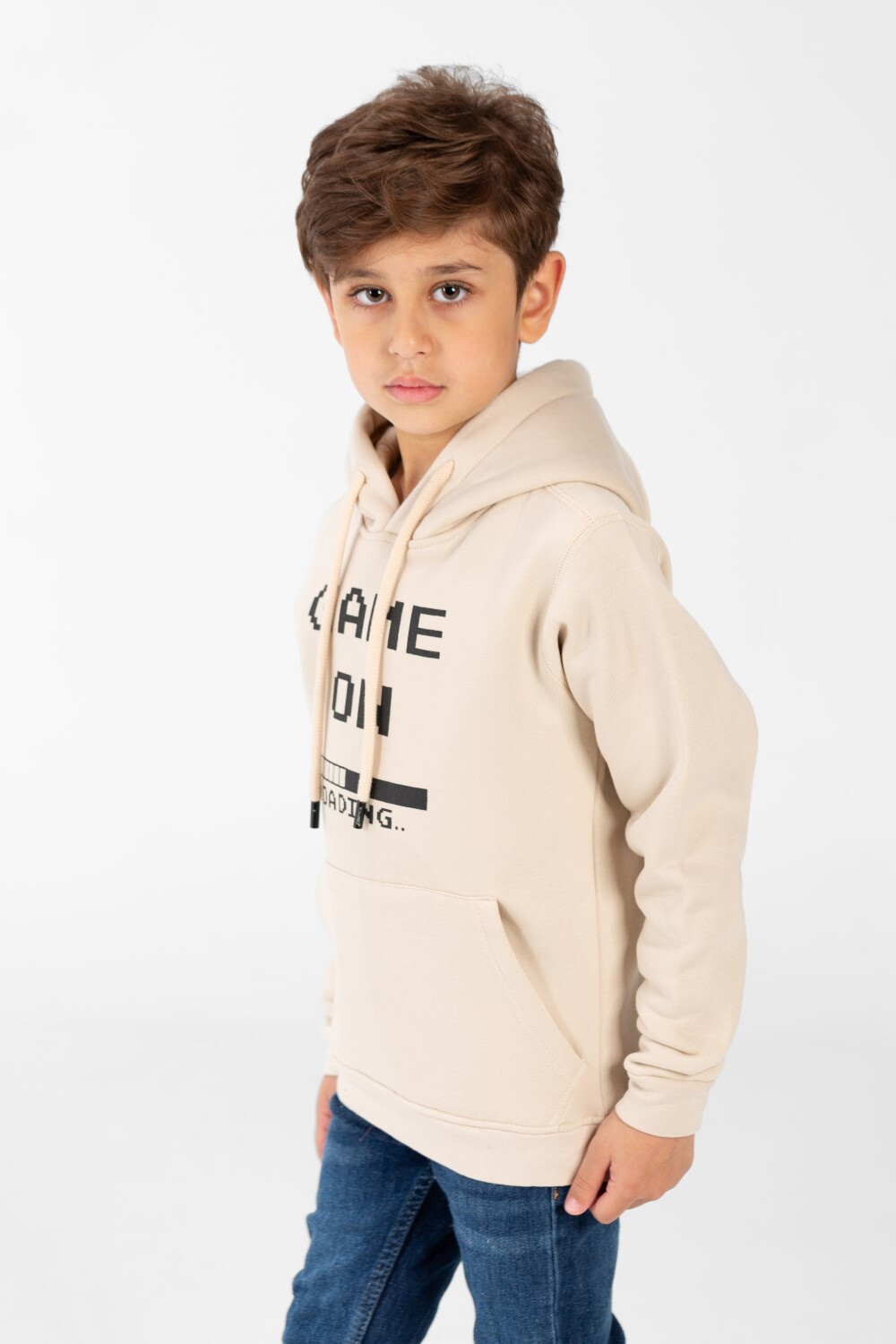 Boy's Hoodie Sweatshirt With Front Print And Kangaroo Pocket 1
