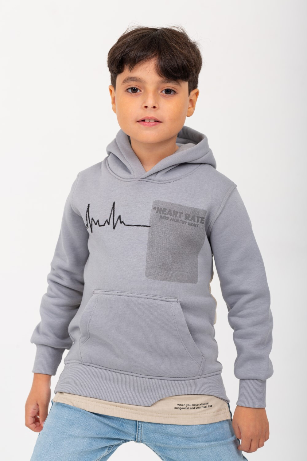 Boy's Hoodie Padded Front & Back Printed Hooded With Unique Style Sweatshirt