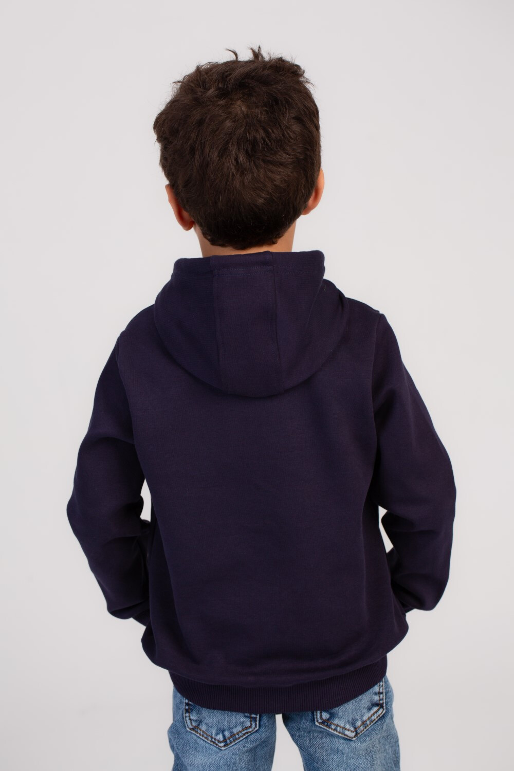 Boy's Regular Fit Hooded Melton Padded Front Printed Hoodie Sweatshirt Offering Both Warmth & Style