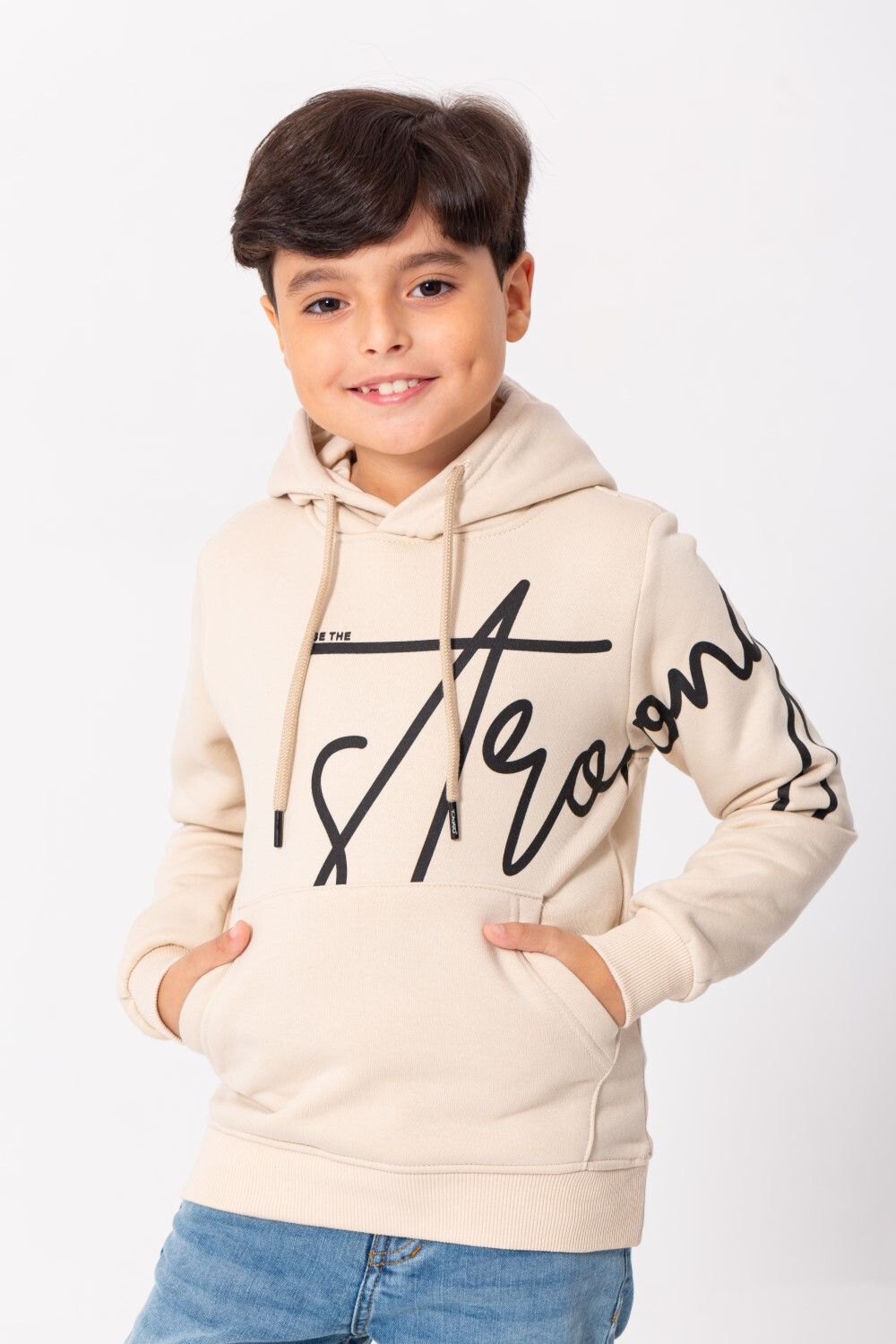 Boy's Hooded Front Unique Print Hoodie Padded Sweatshirt