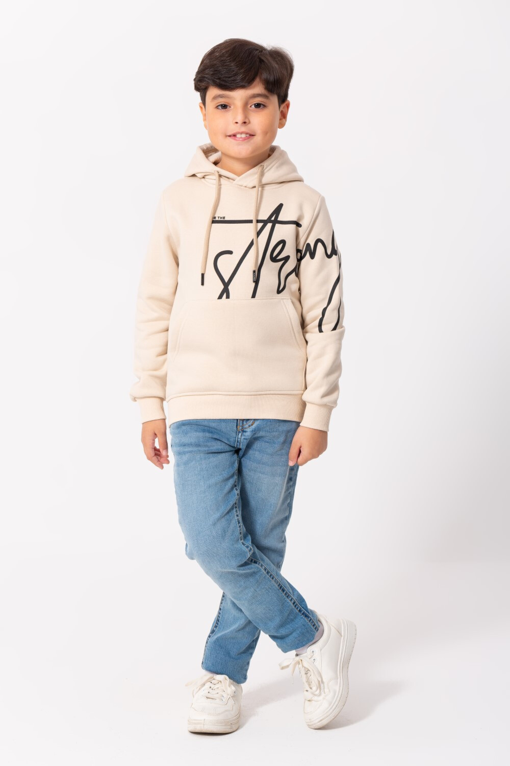 Boy's Hooded Front Unique Print Hoodie Padded Sweatshirt