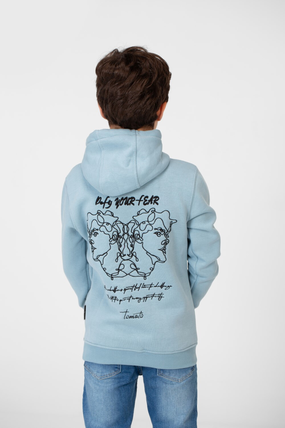 Boy's Melton Hoodie Sweatshirt With Kangaroo Pocket On The Front