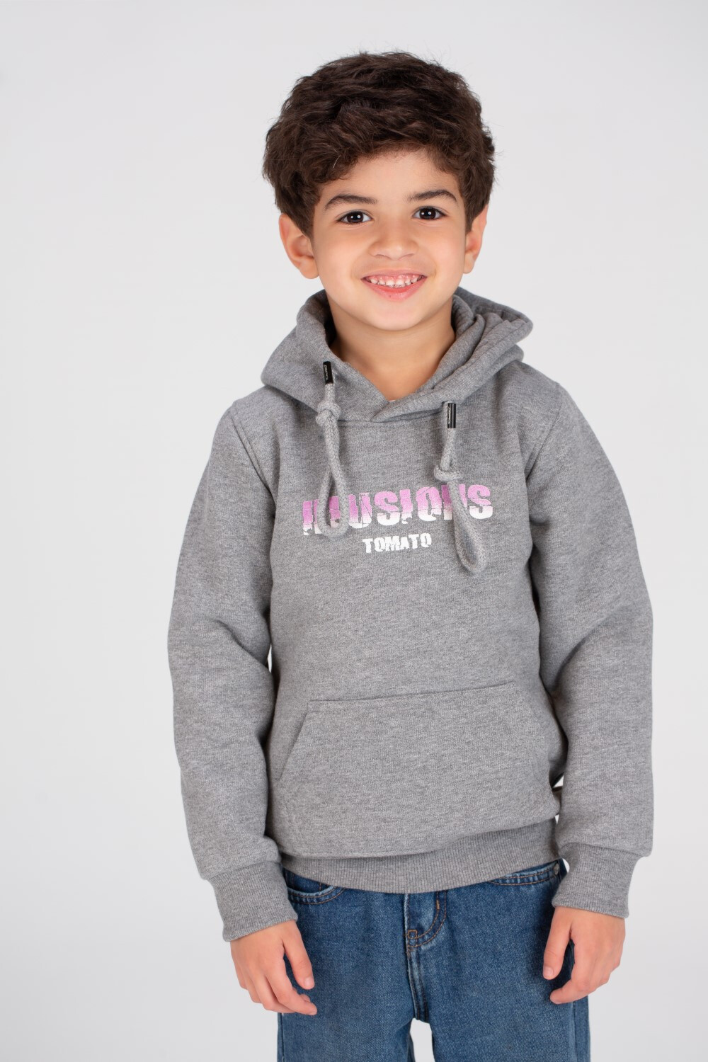 Boy's Hoodie Front & Back Printed Hooded Comfort Melton Padded Sweatshirt