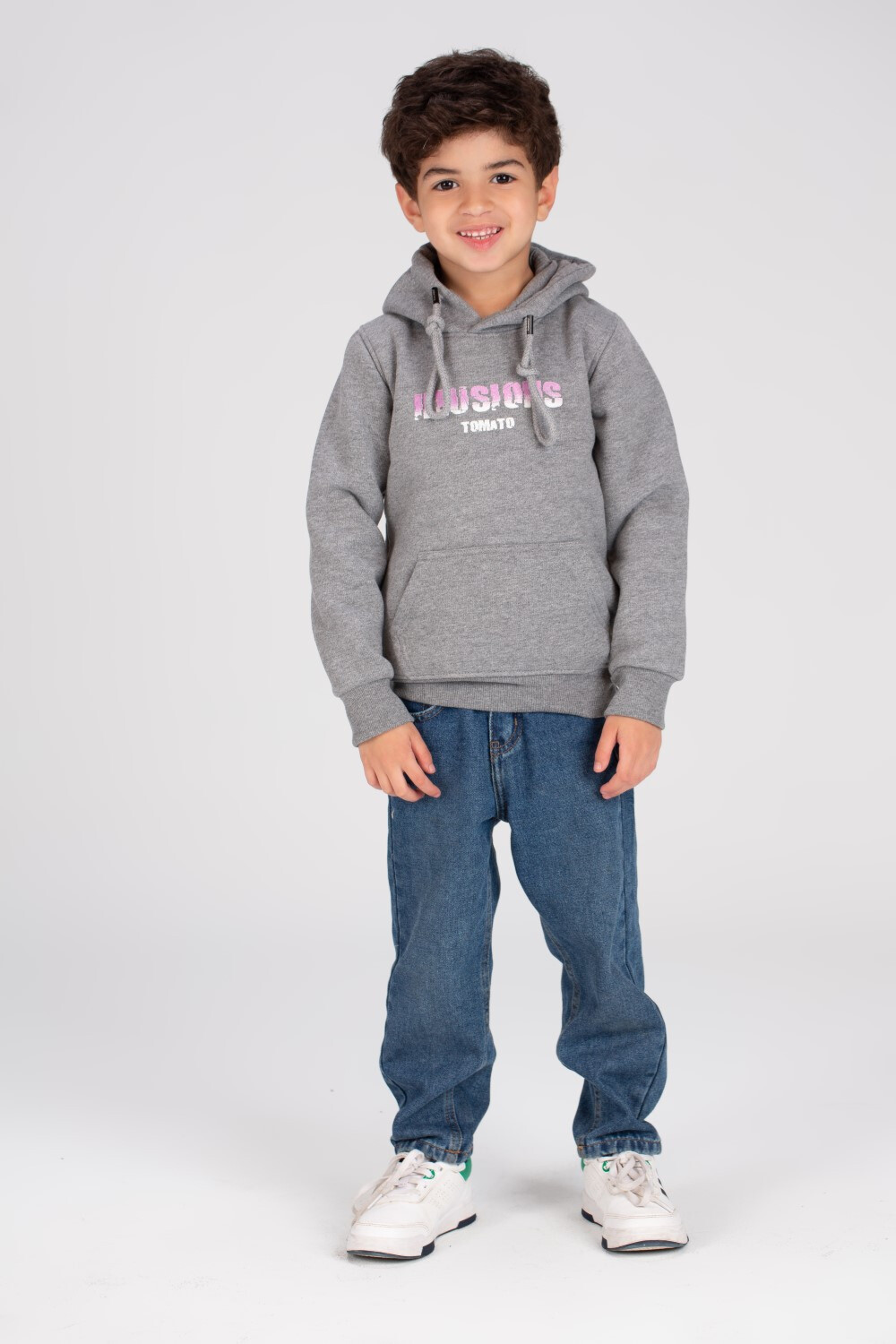 Boy's Hoodie Front & Back Printed Hooded Comfort Melton Padded Sweatshirt